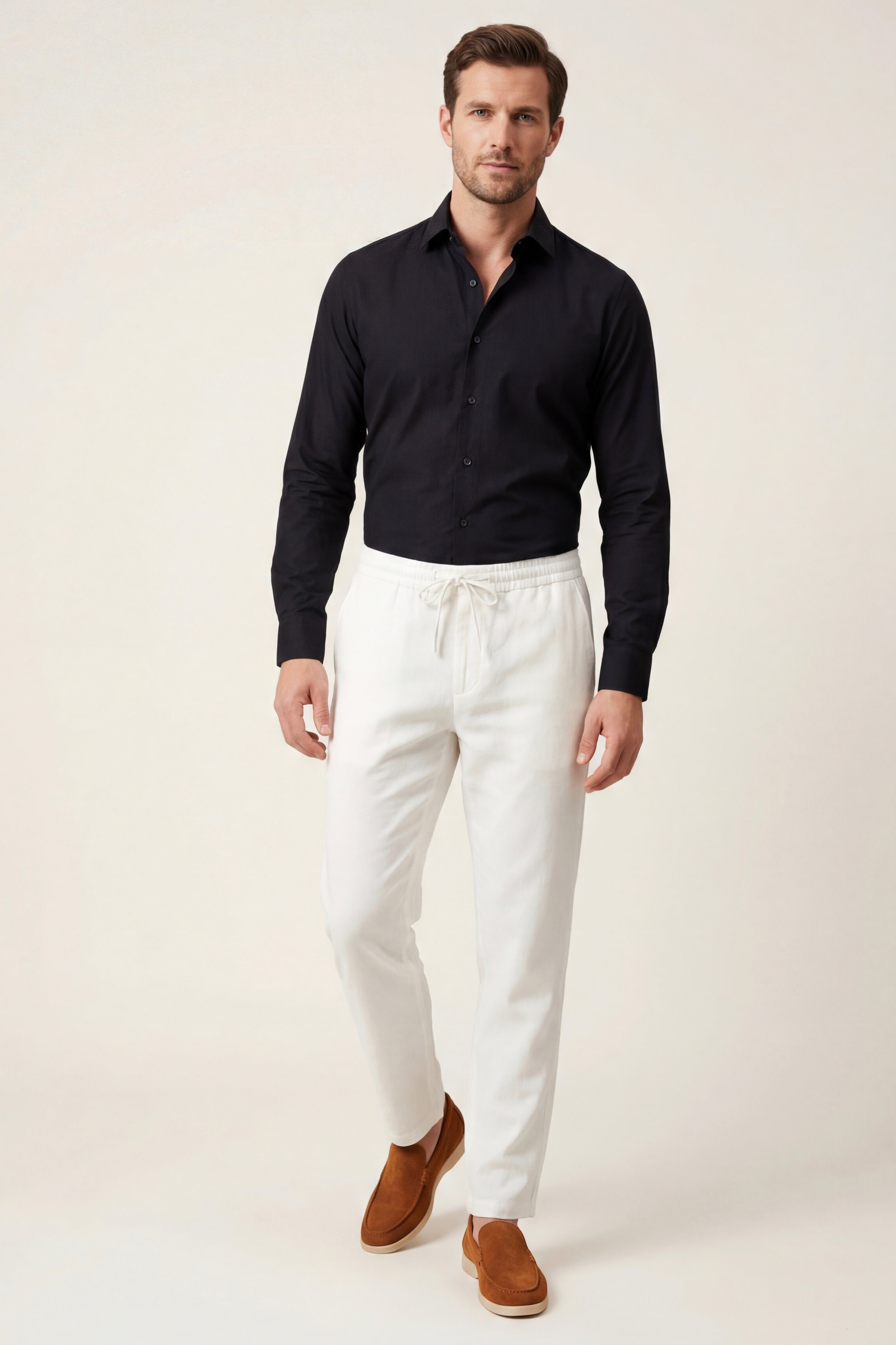 Sestri Tencel Drawstring Trouser White