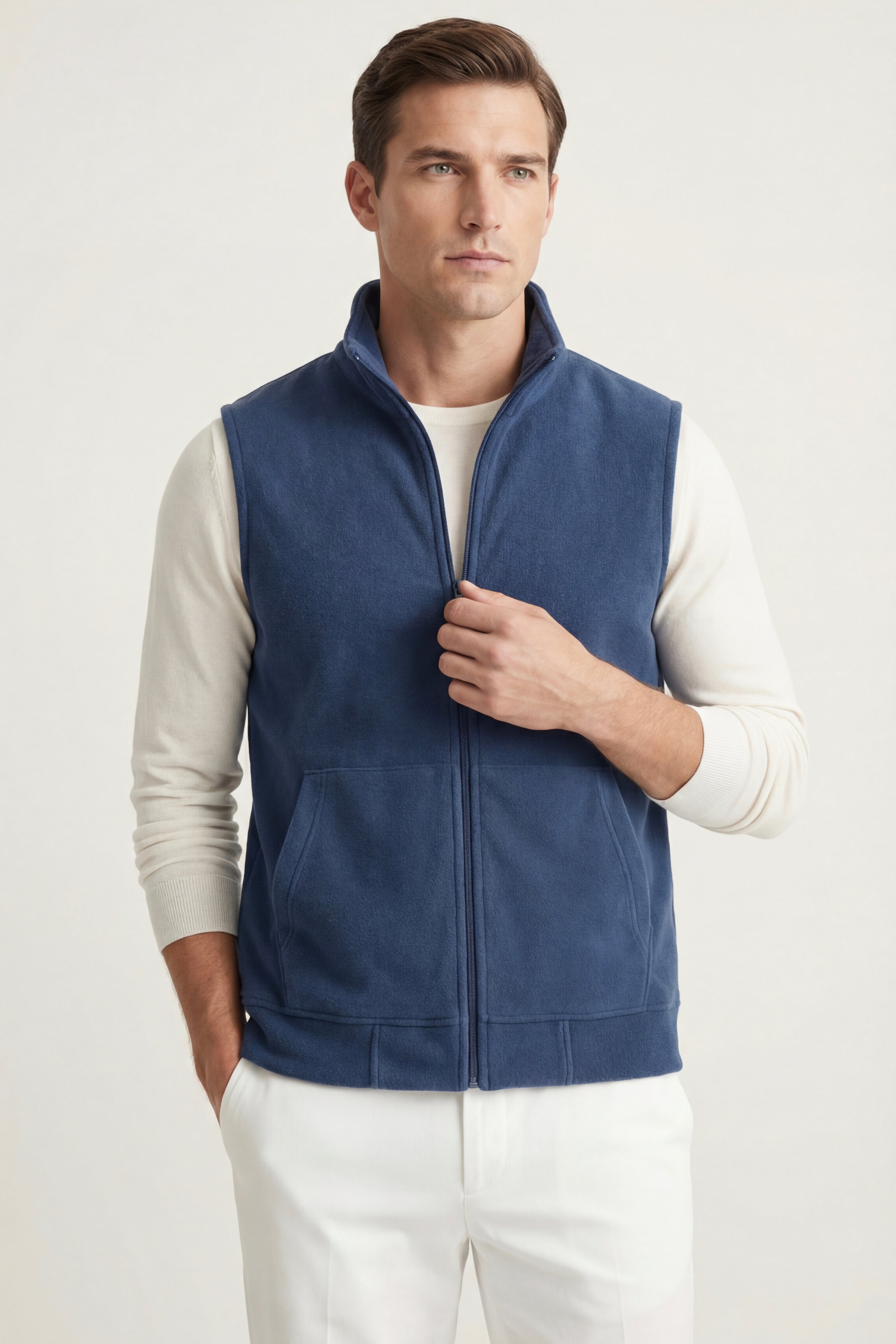 Bormio Zip Fleece Vest Blue