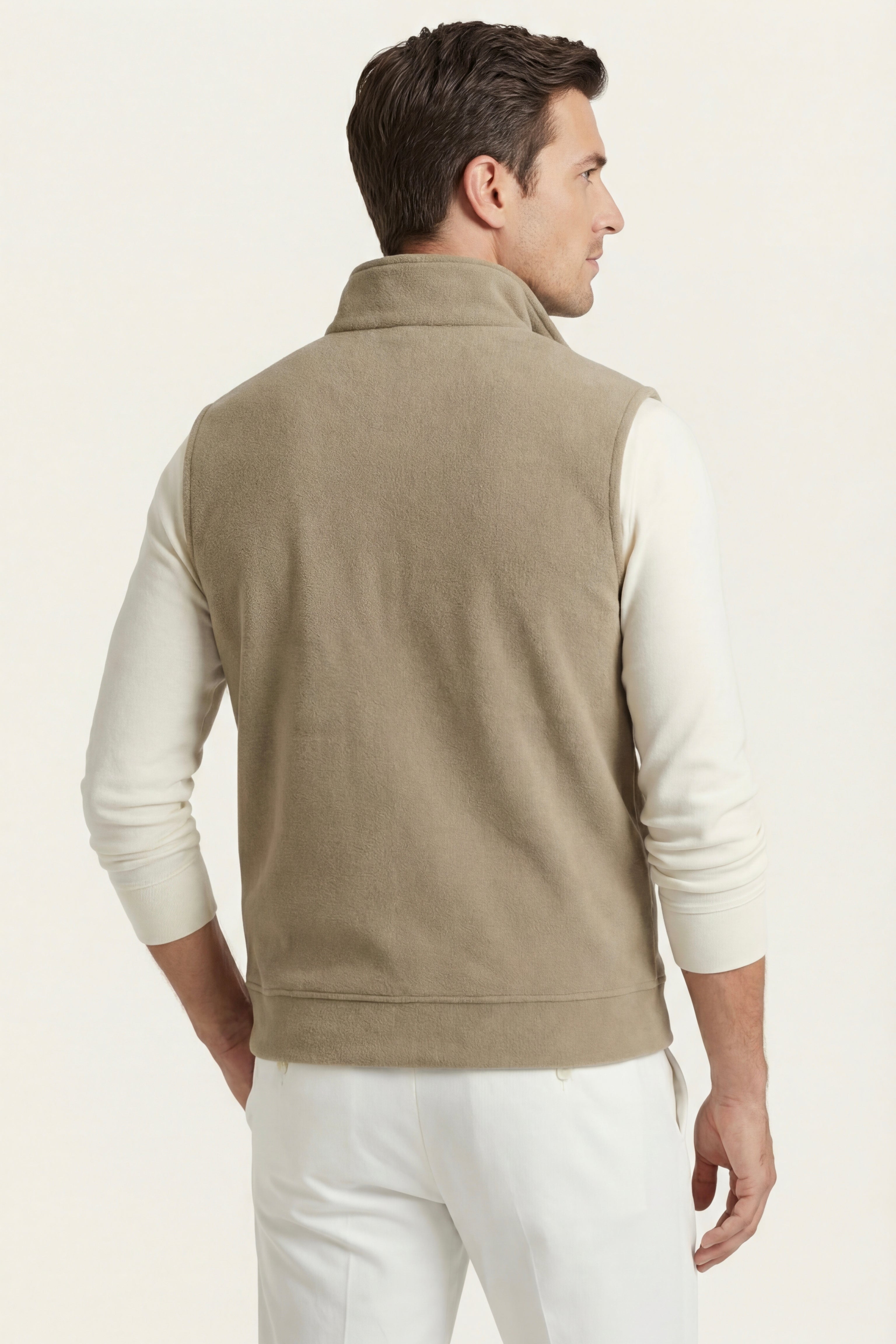 Bormio Zip Fleece Vest Beige