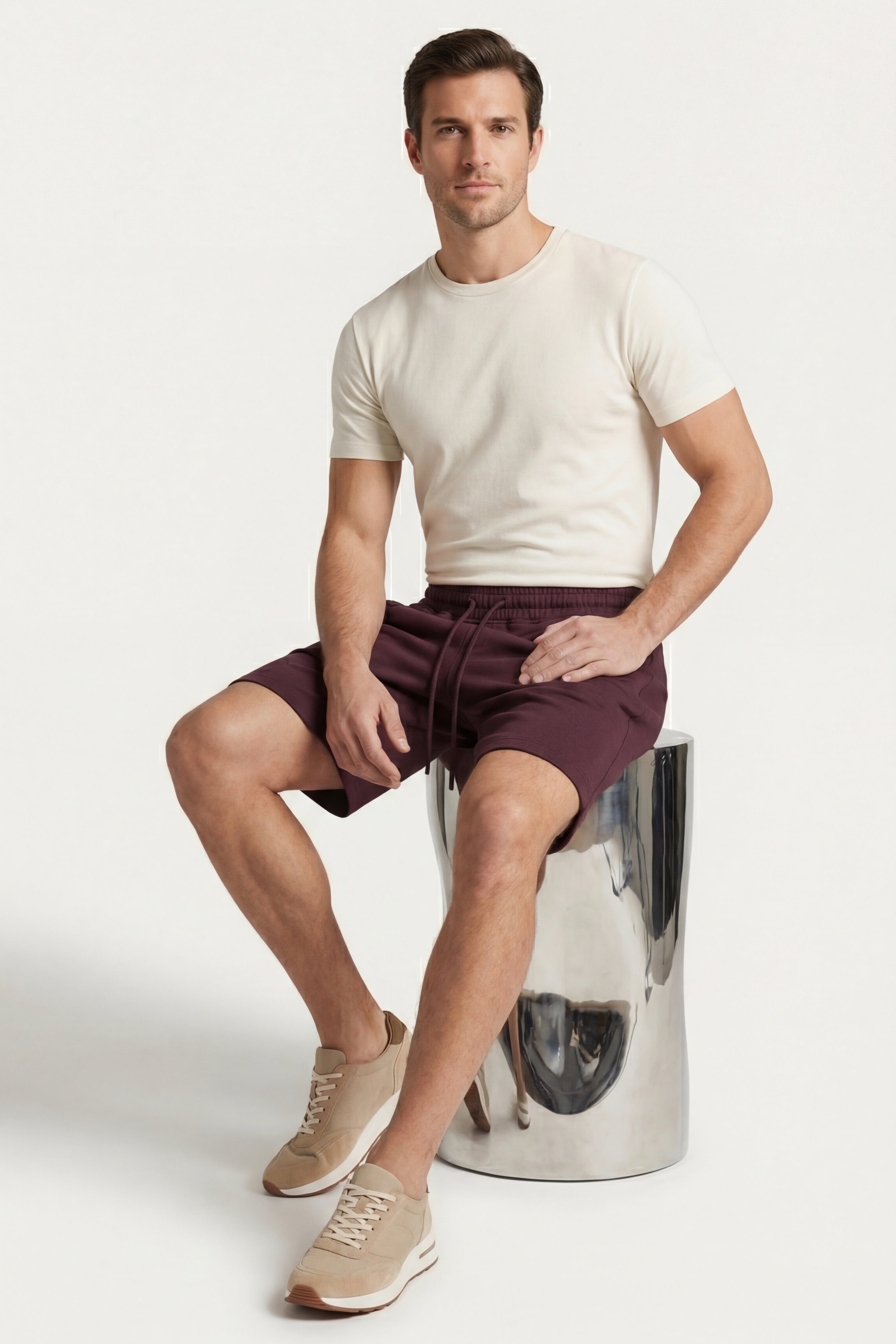 Salerno Drawstring Shorts Wine Red