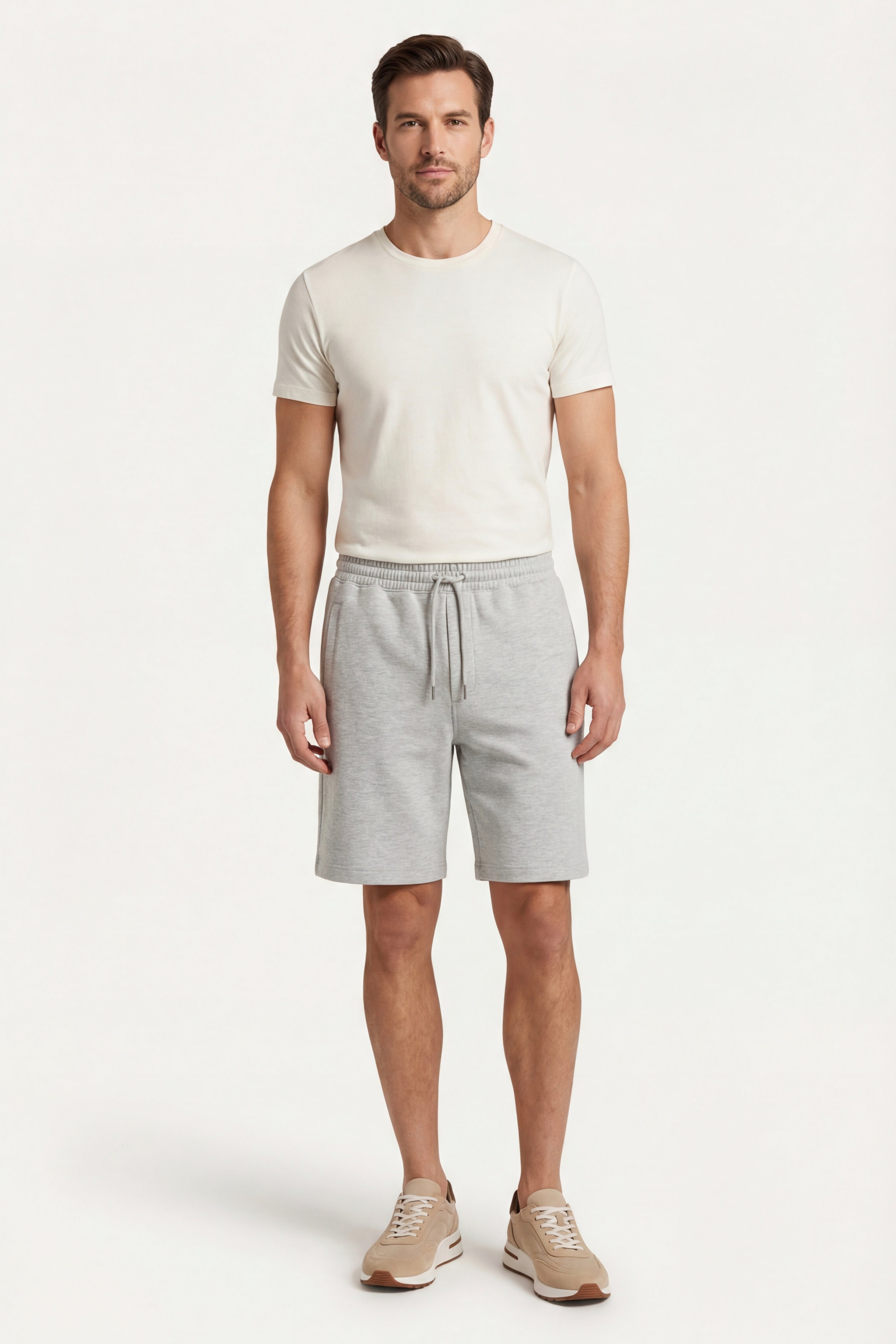 Salerno Drawstring Shorts Light Grey