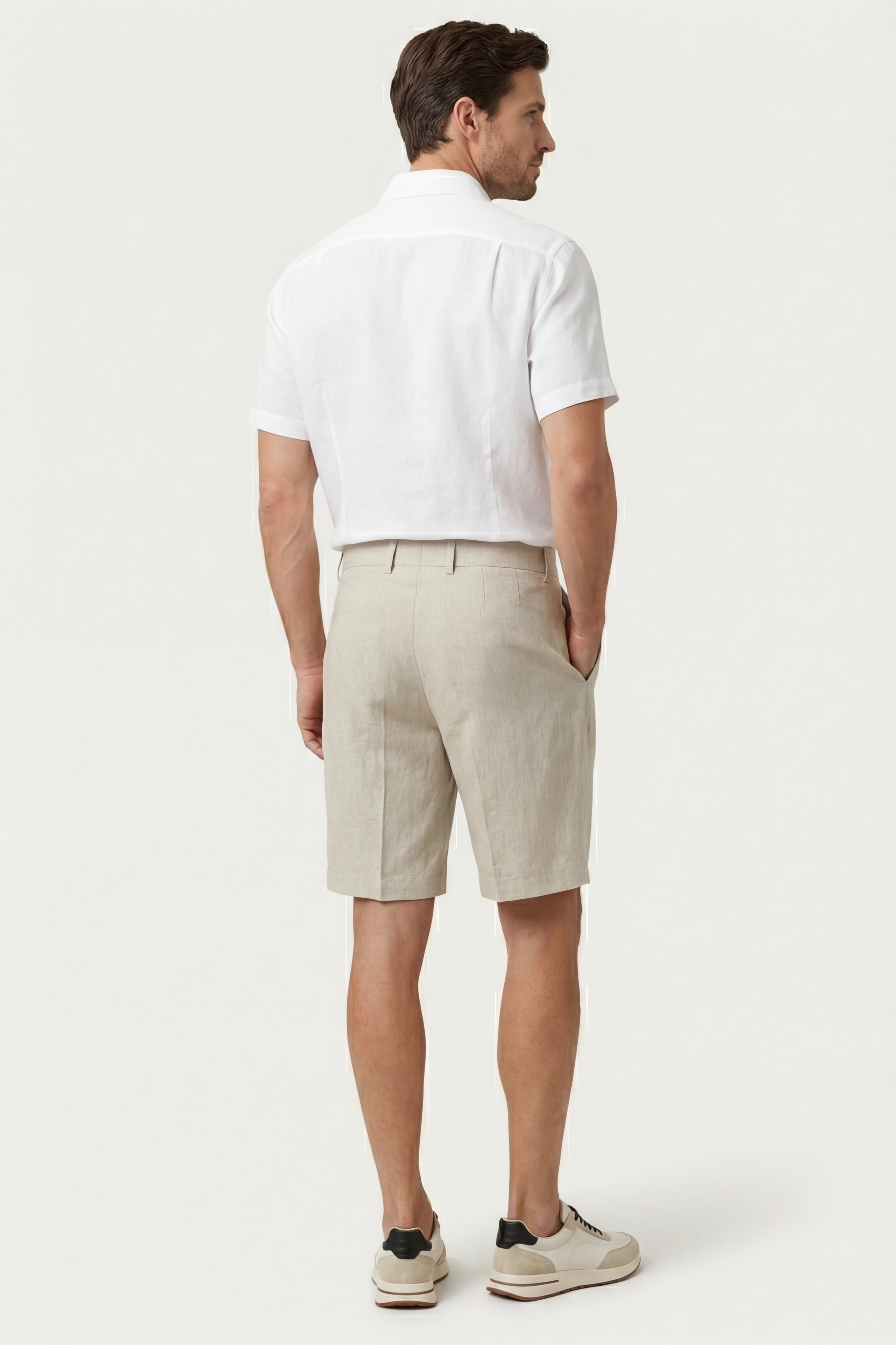 Orvieto Linen Pleated Shorts Light Beige