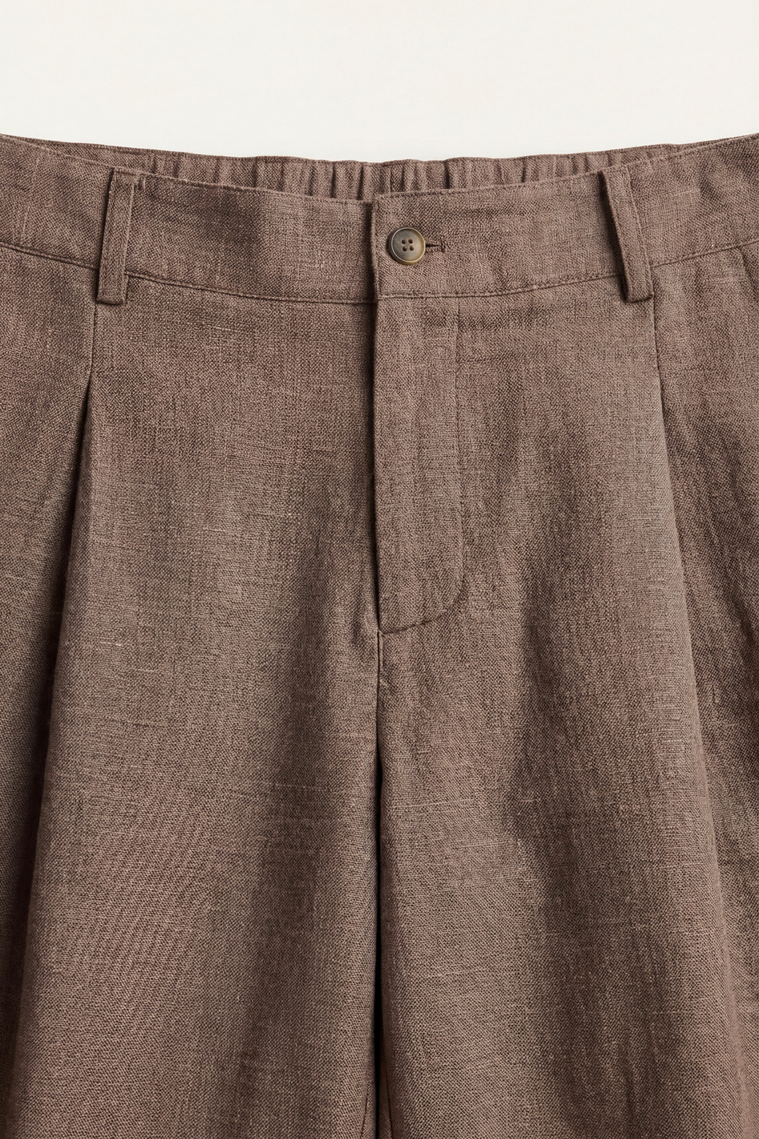 Orvieto Linen Pleated Shorts Brown