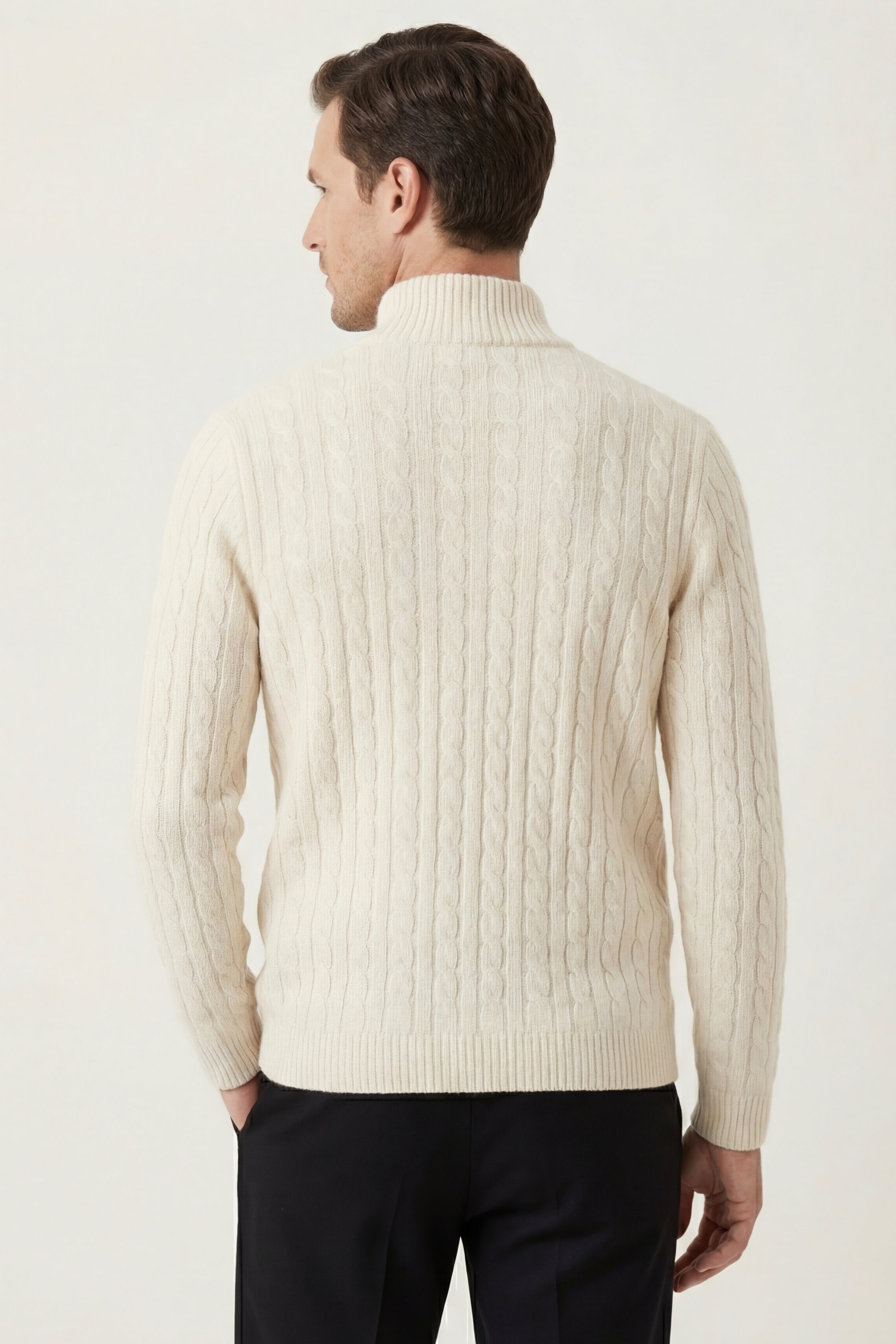 Bolzano Cable Zip Knit Ivory