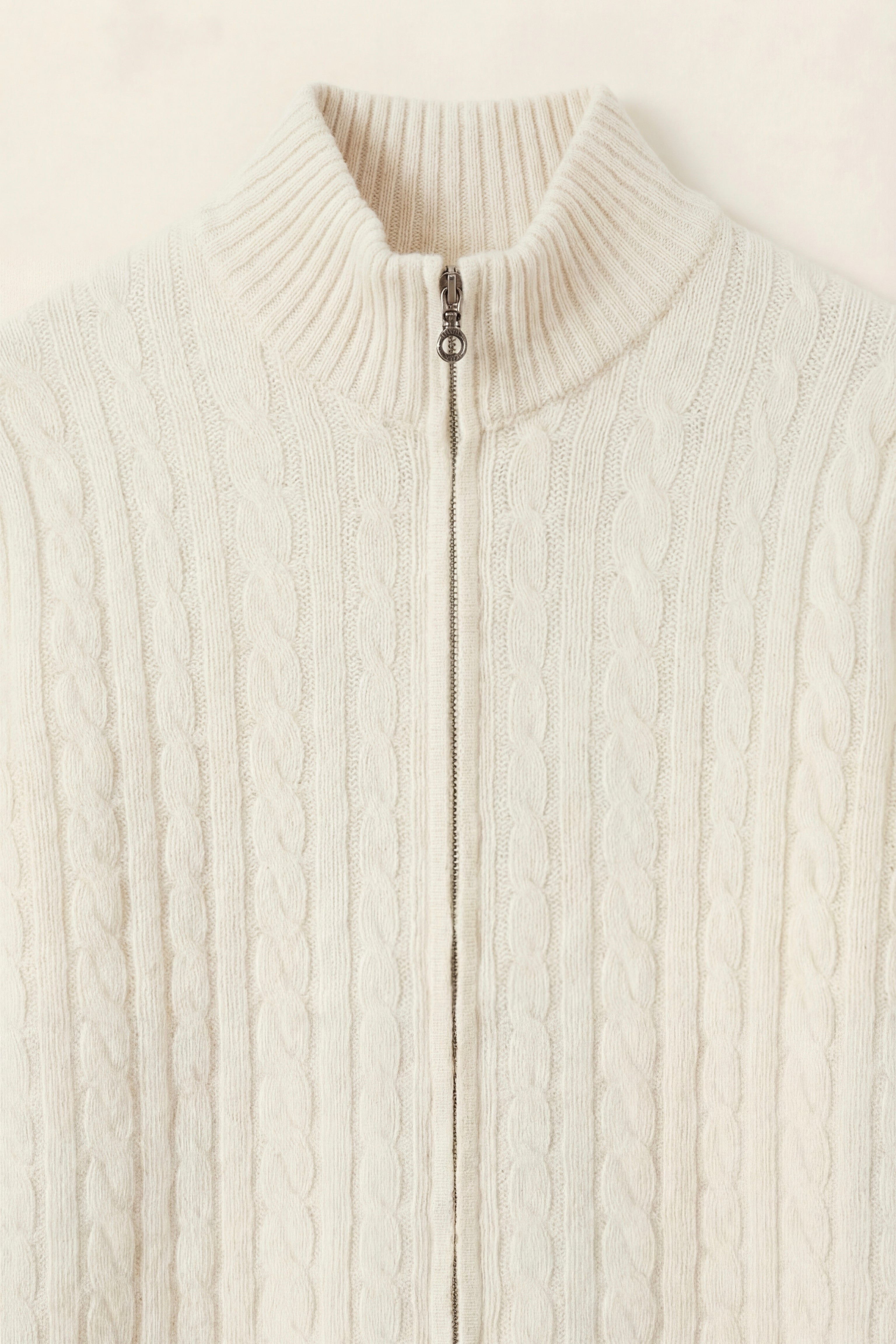Bolzano Cable Zip Knit Ivory