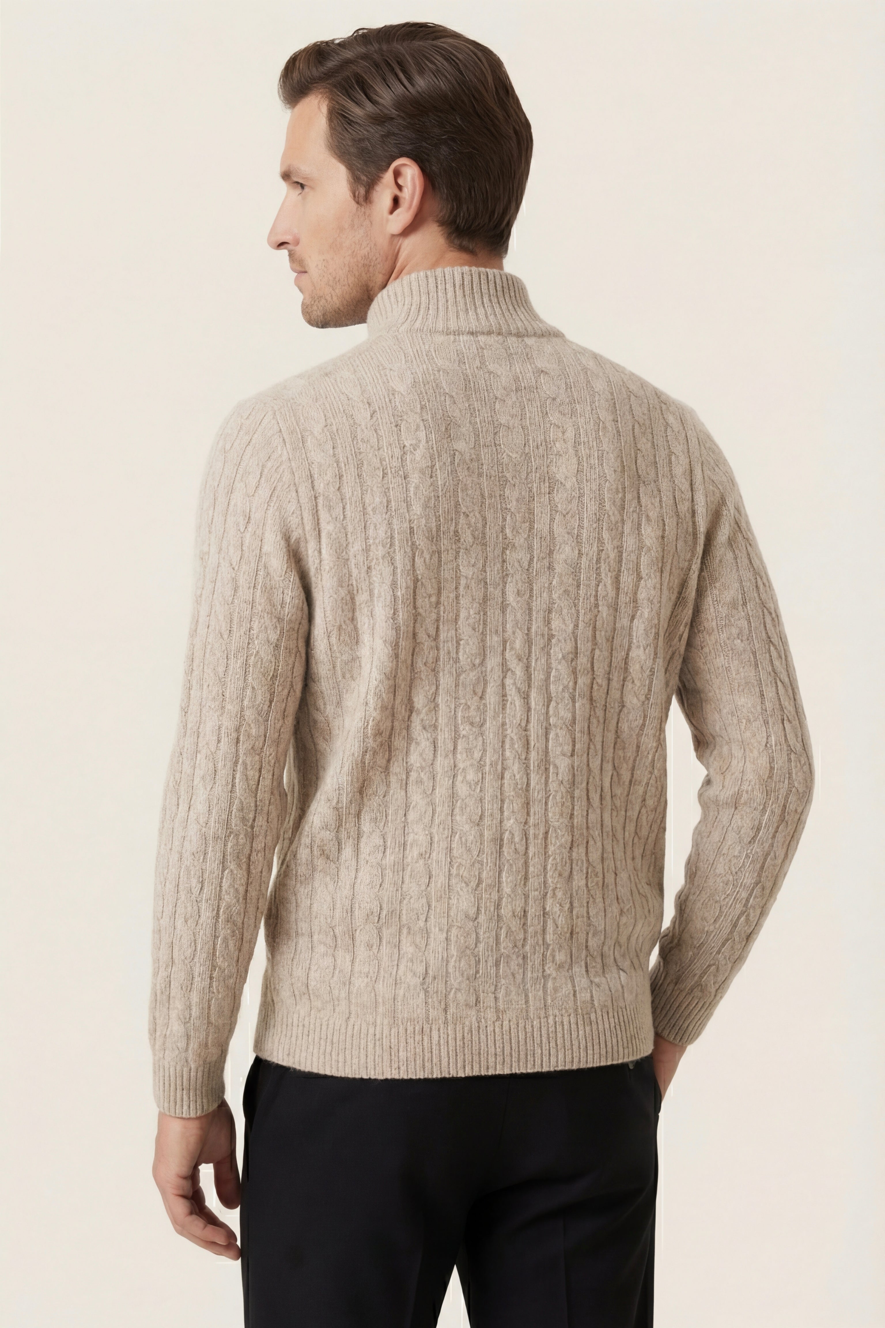 Bolzano Cable Zip Knit Camel
