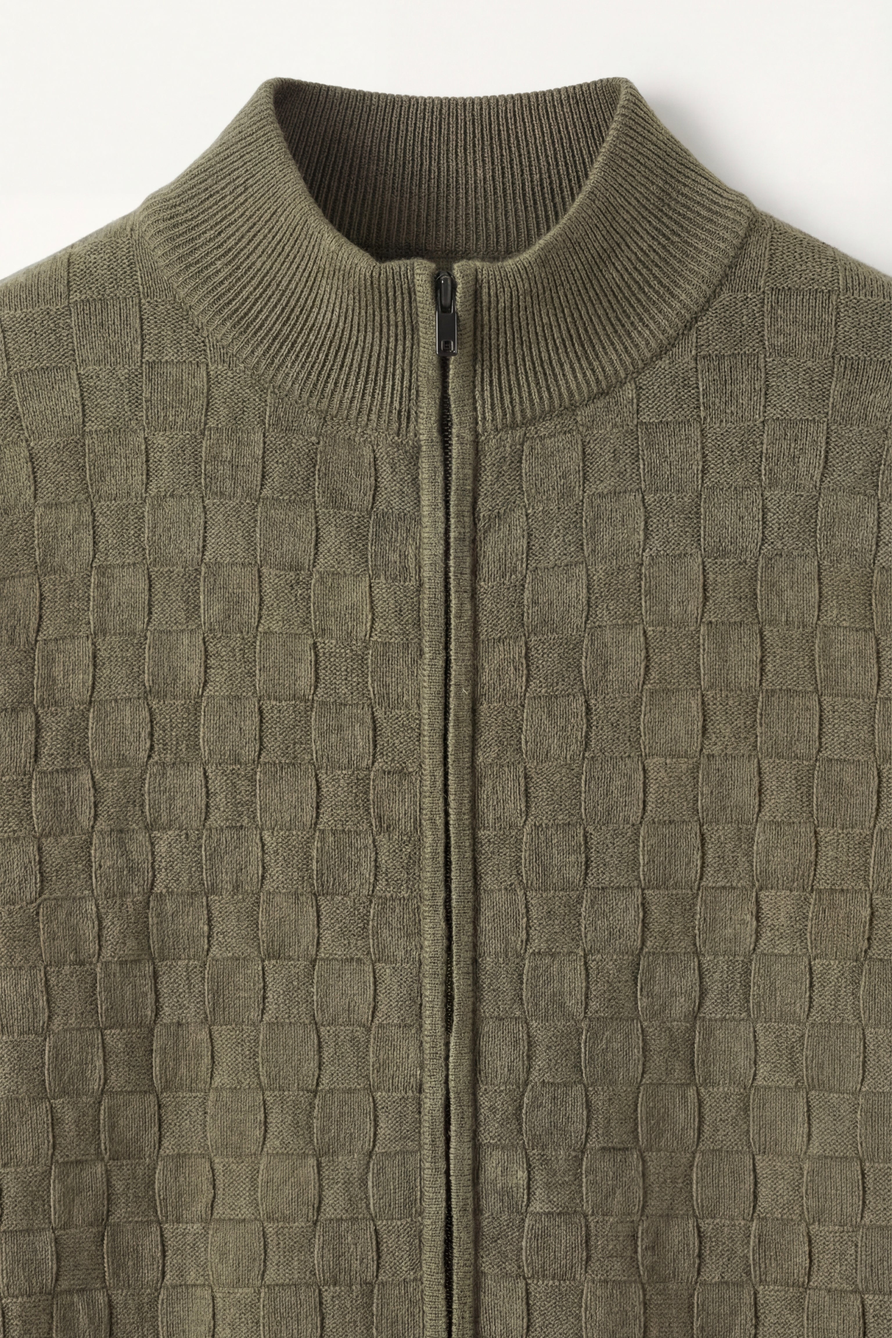 Cortina Textured Zip Sweater Green