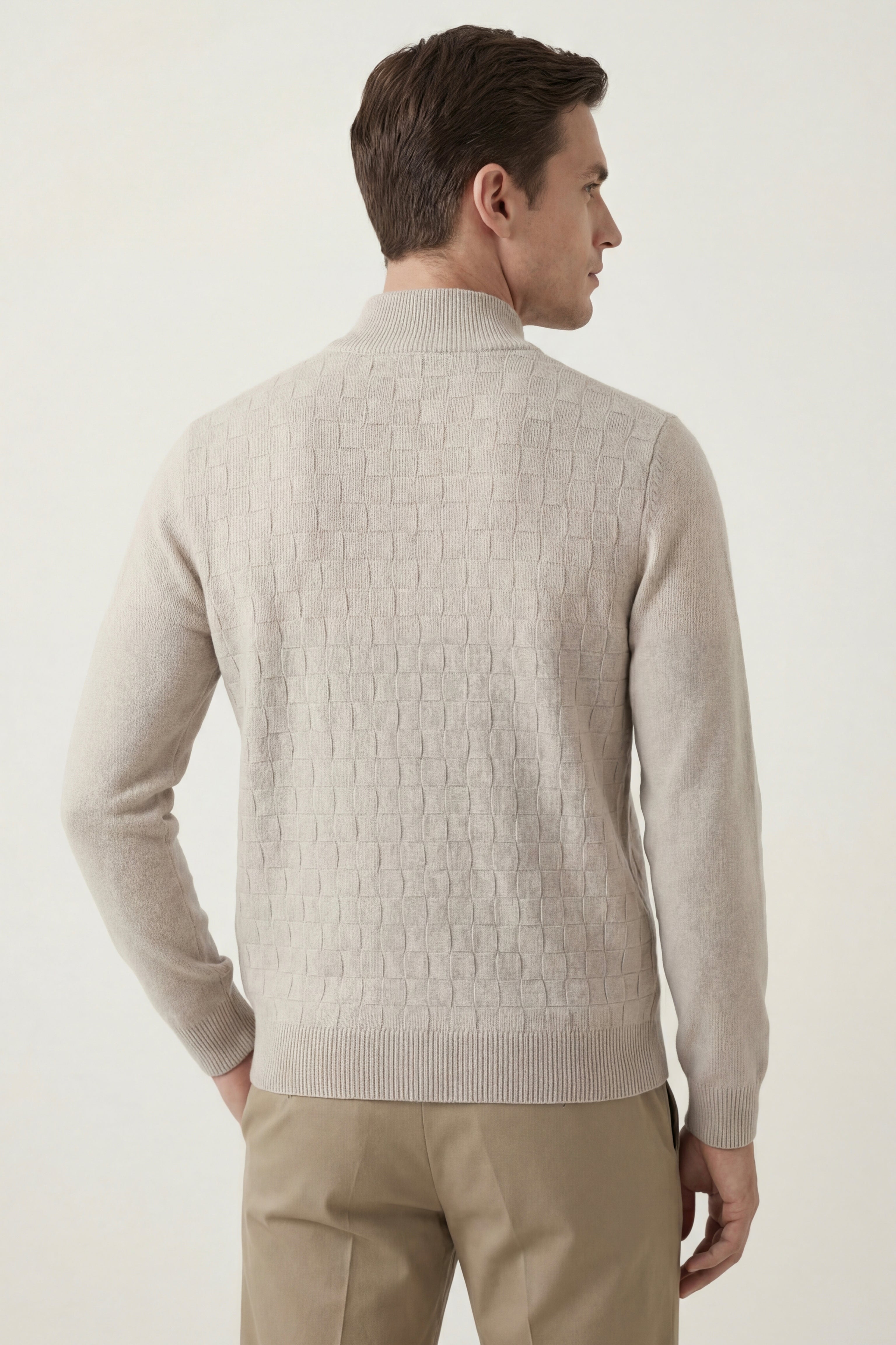 Cortina Textured Zip Sweater Qianmise