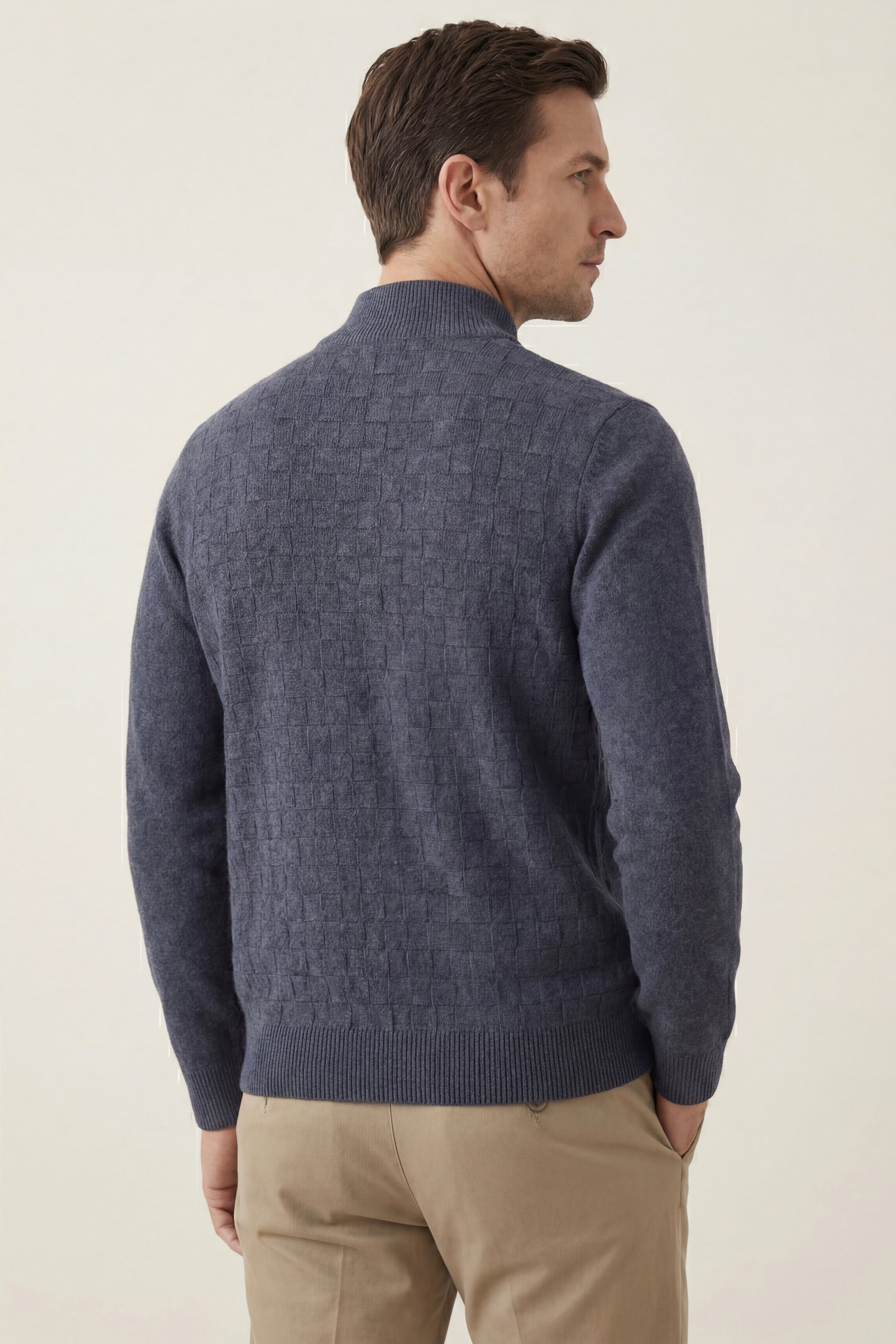 Cortina Textured Zip Sweater Dark Grey