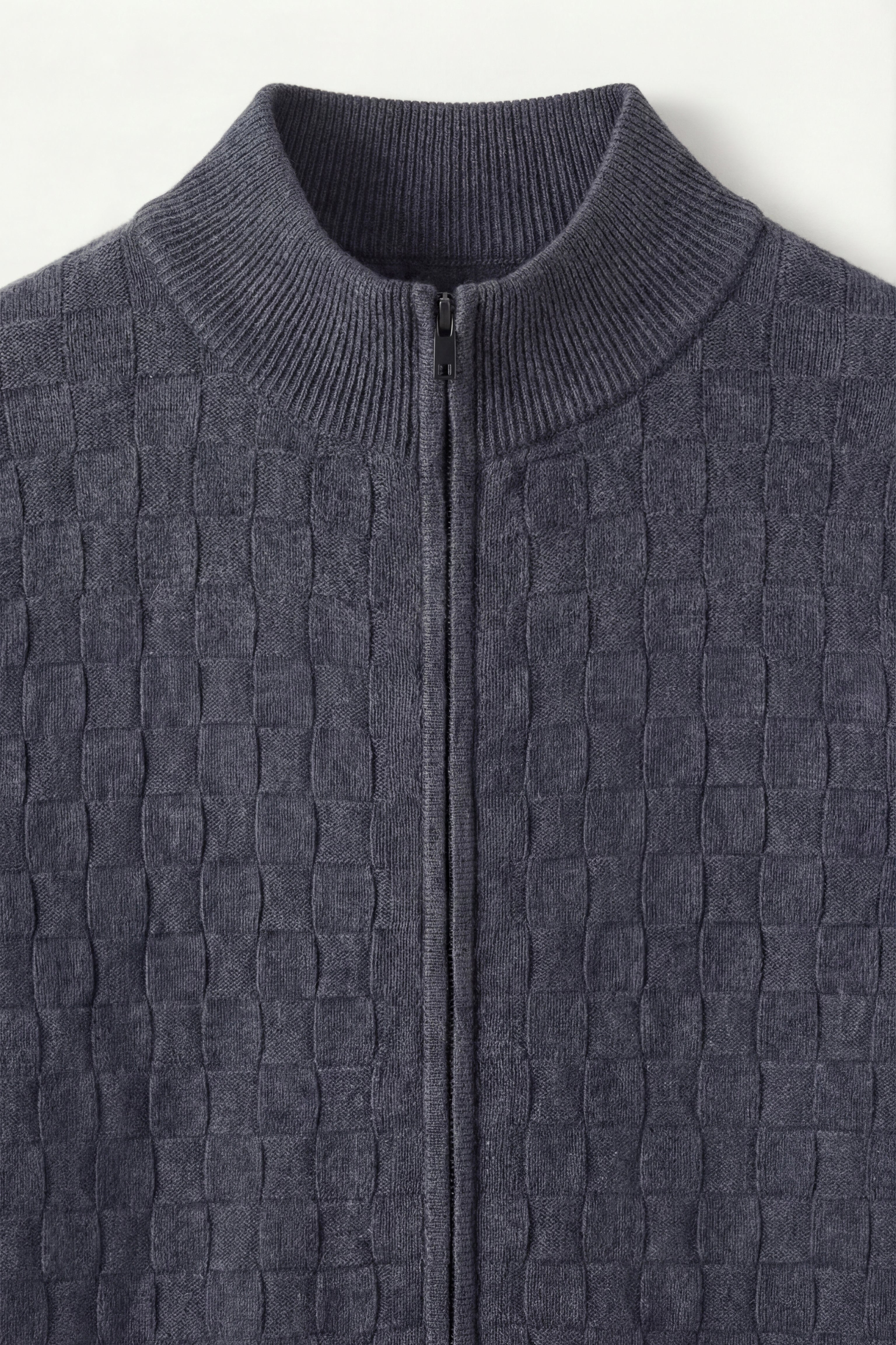 Cortina Textured Zip Sweater Dark Grey