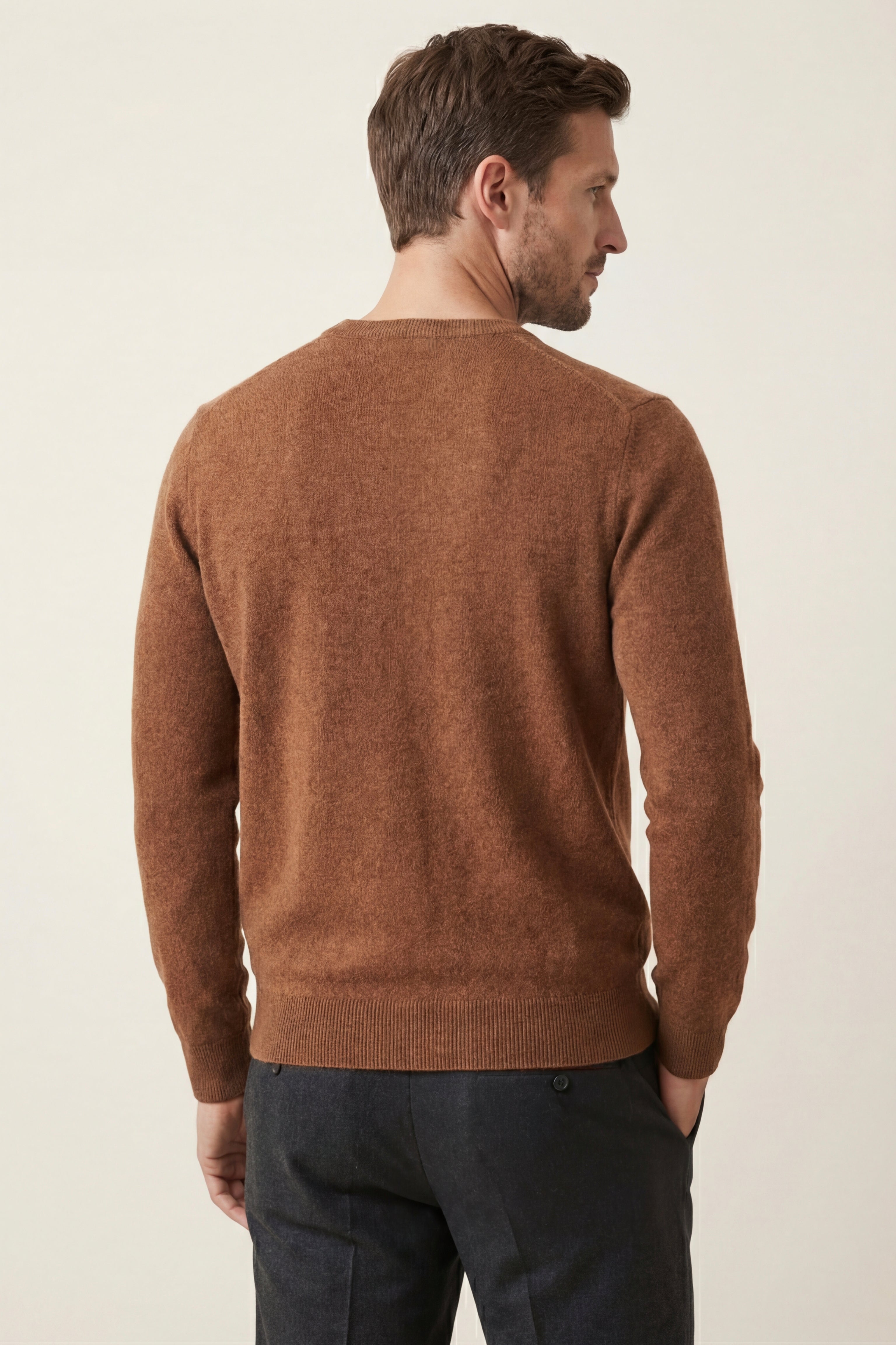 Merano V-Neck Knit Sweater Brown