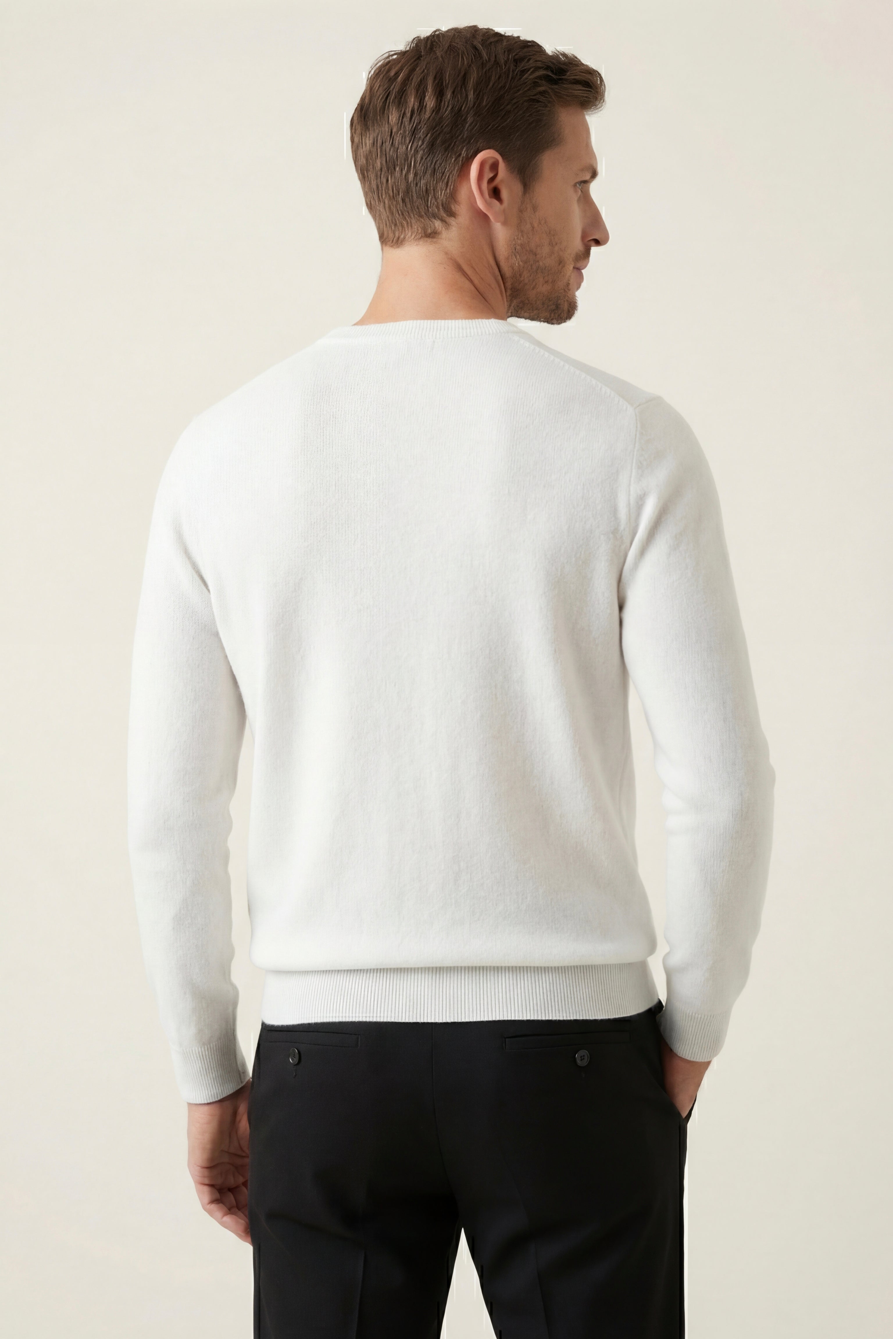 Merano V-Neck Knit Sweater White