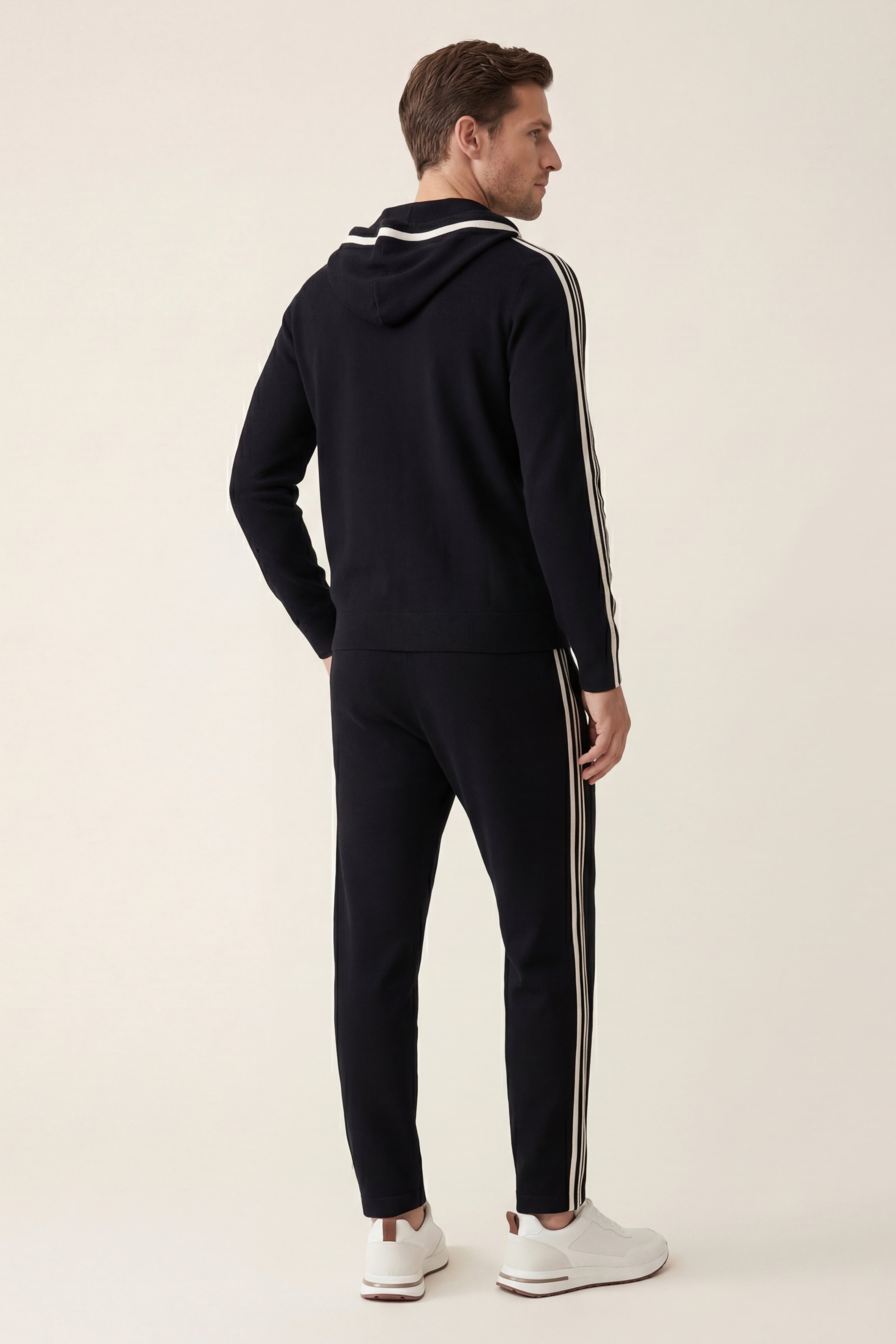 Giancarlo Hooded Zip Set Black