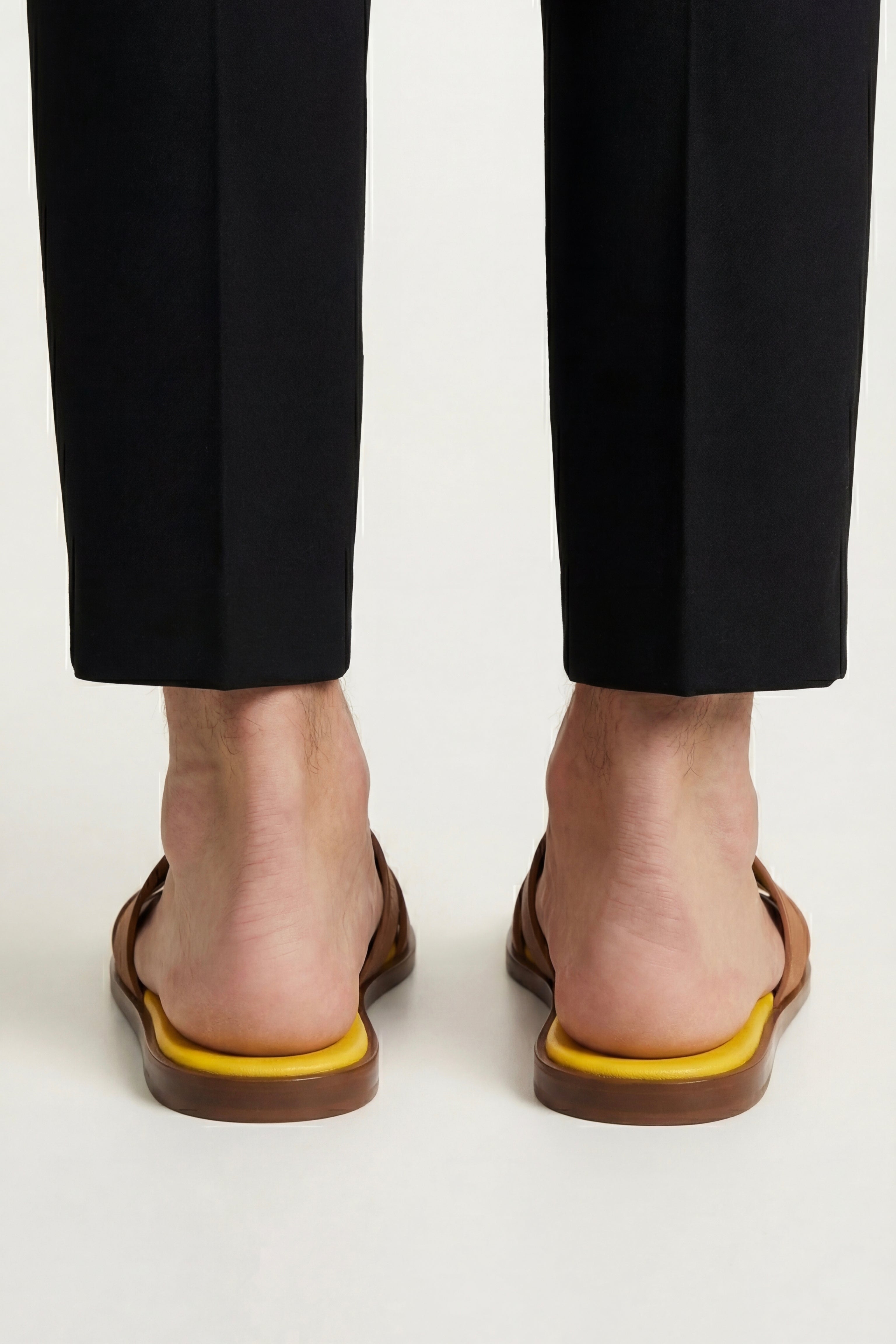 Arezzo Leather Sandal Tan & Yellow