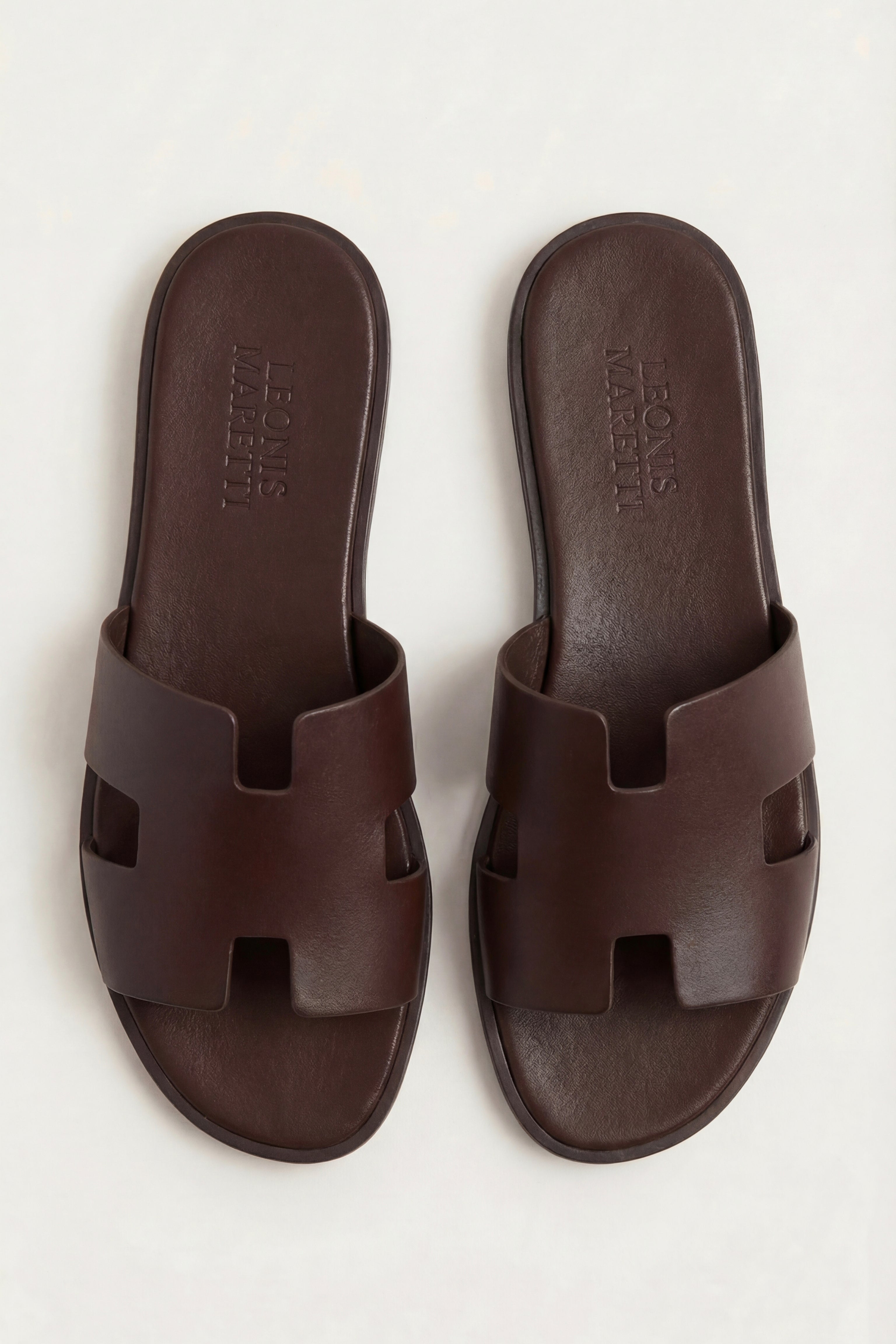 Arezzo Leather Sandal Dark Brown