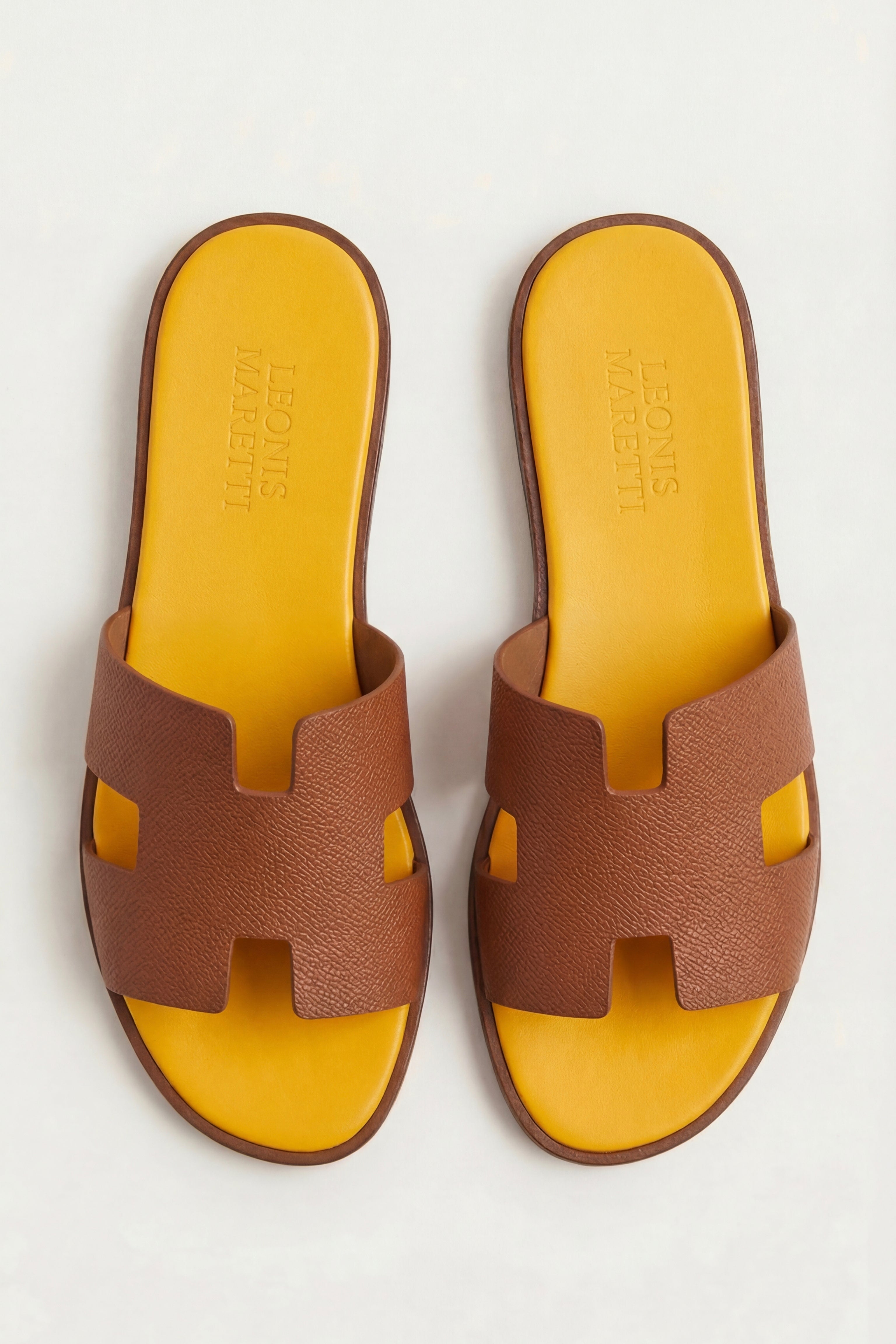 Arezzo Leather Sandal Tan & Yellow
