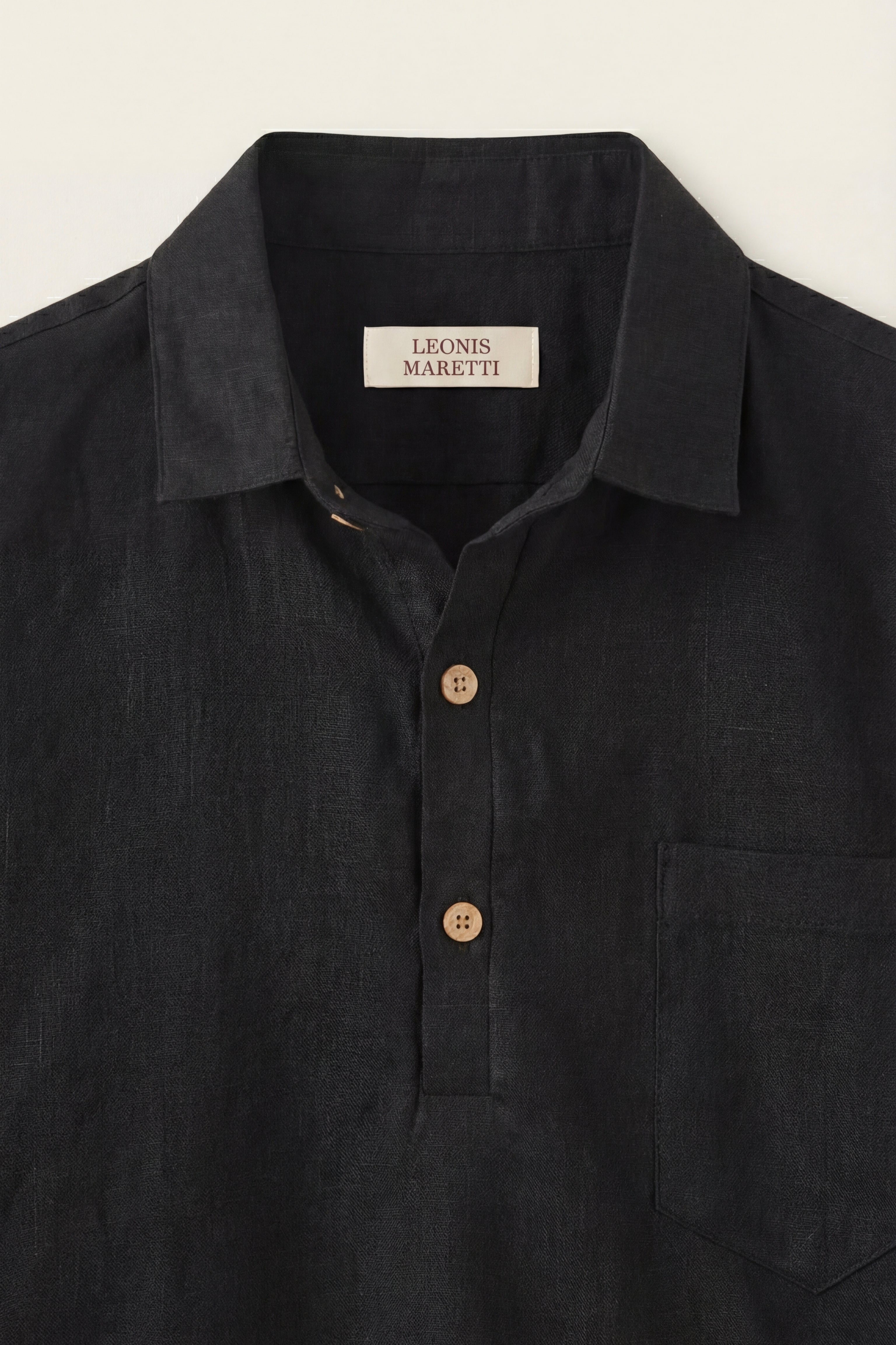 Monza Linen Polo Shirt Black