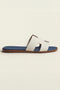 Arezzo Leather Sandal Ivory & Blue