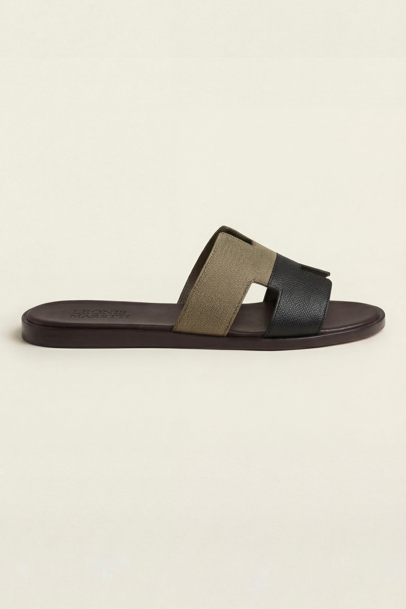 Arezzo Leather Sandal Olive & Black