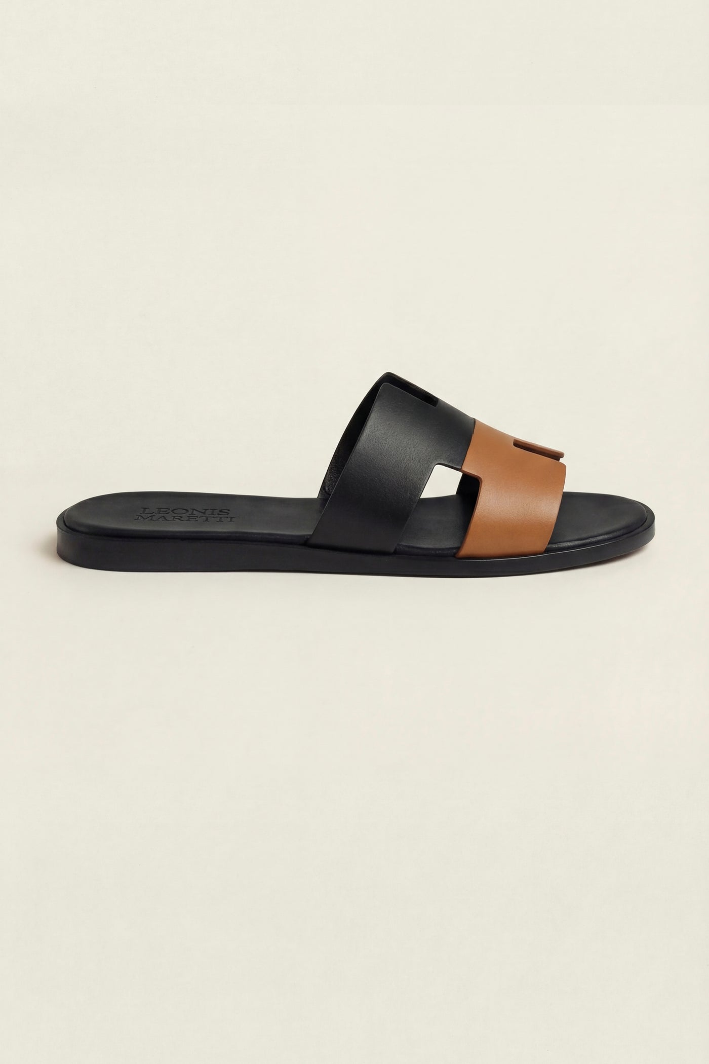 Arezzo Leather Sandal Black & Tan