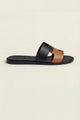 Arezzo Leather Sandal Black & Tan