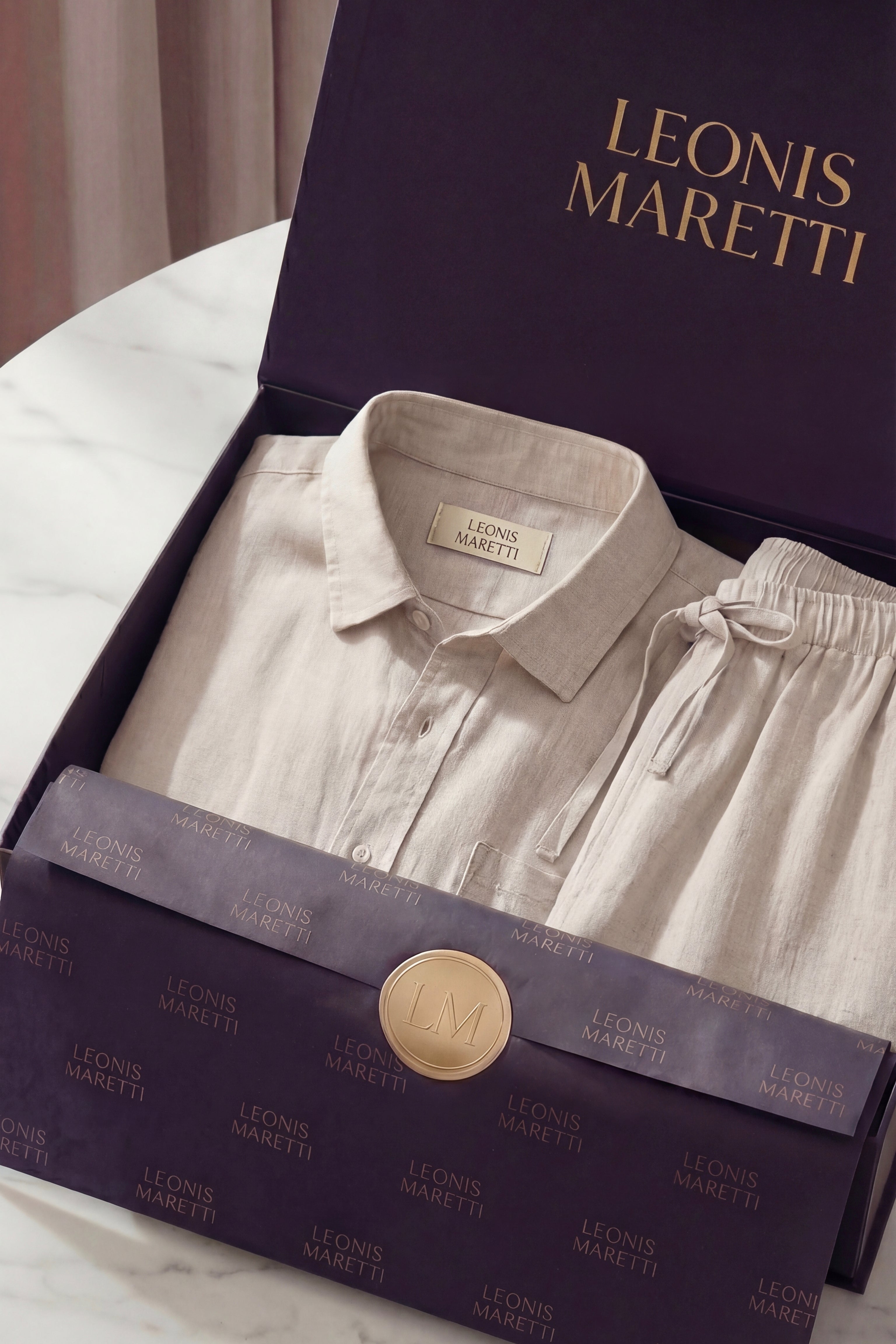 Trento Linen Set Beige/Beige
