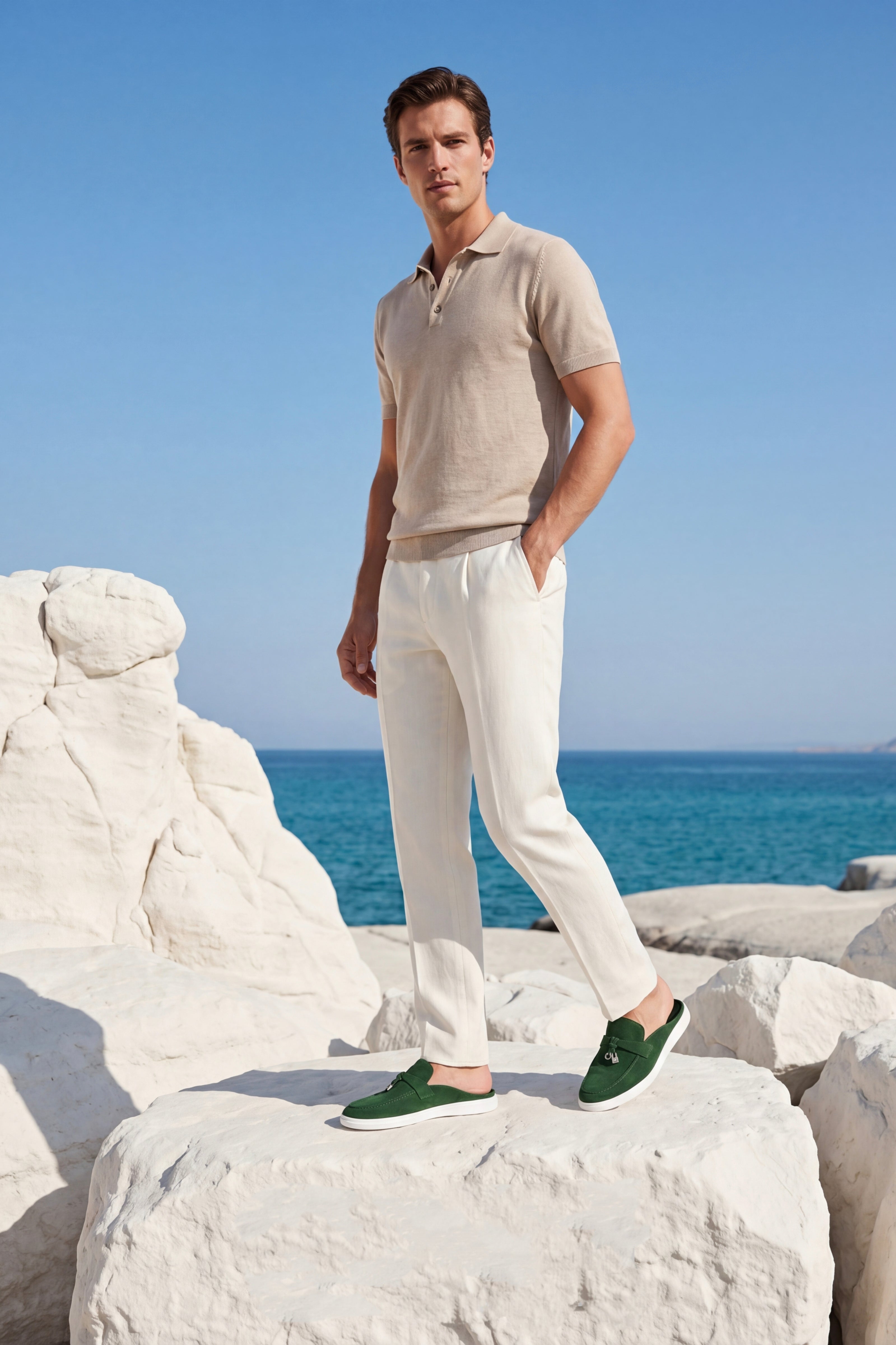 Maretti Buckle Mule Green