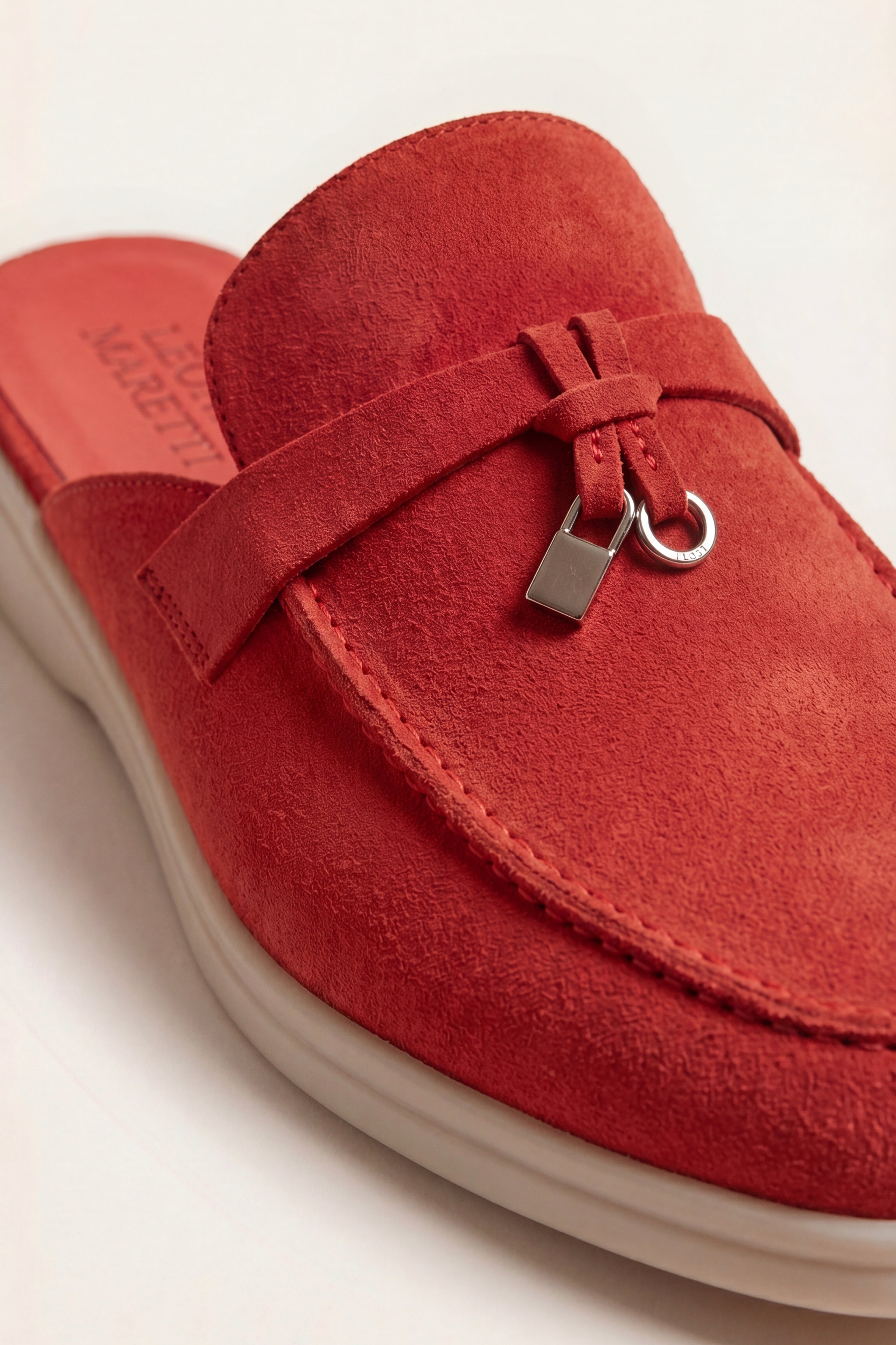 Maretti Buckle Mule Red