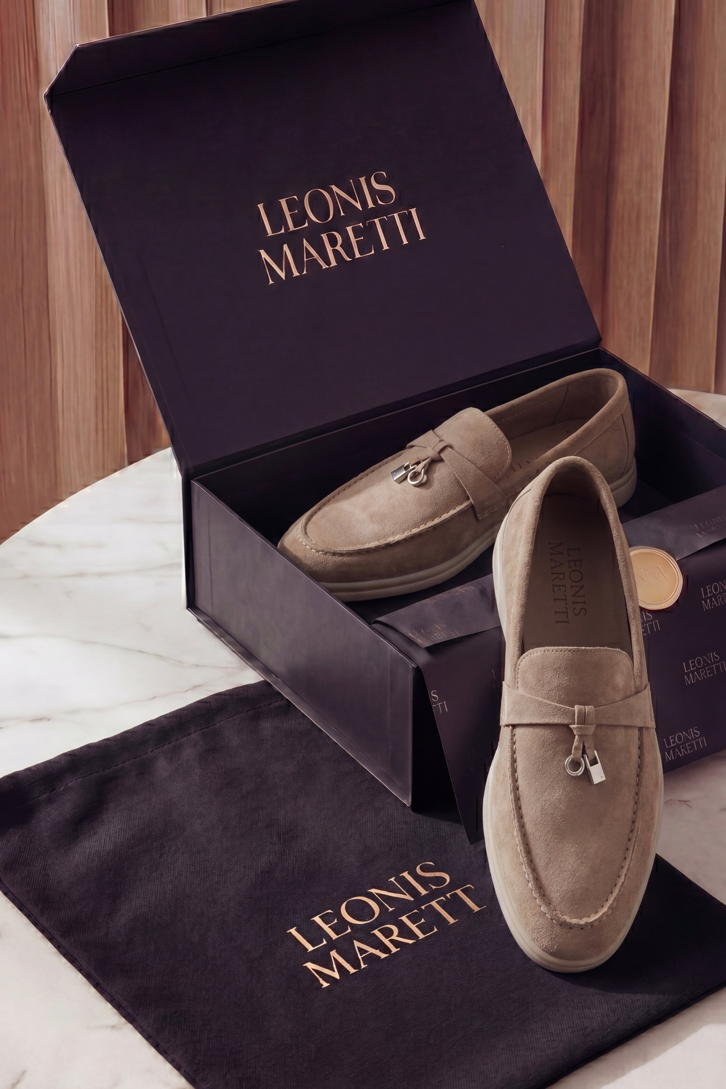 Leonis Buckle Loafer Taupe Brown