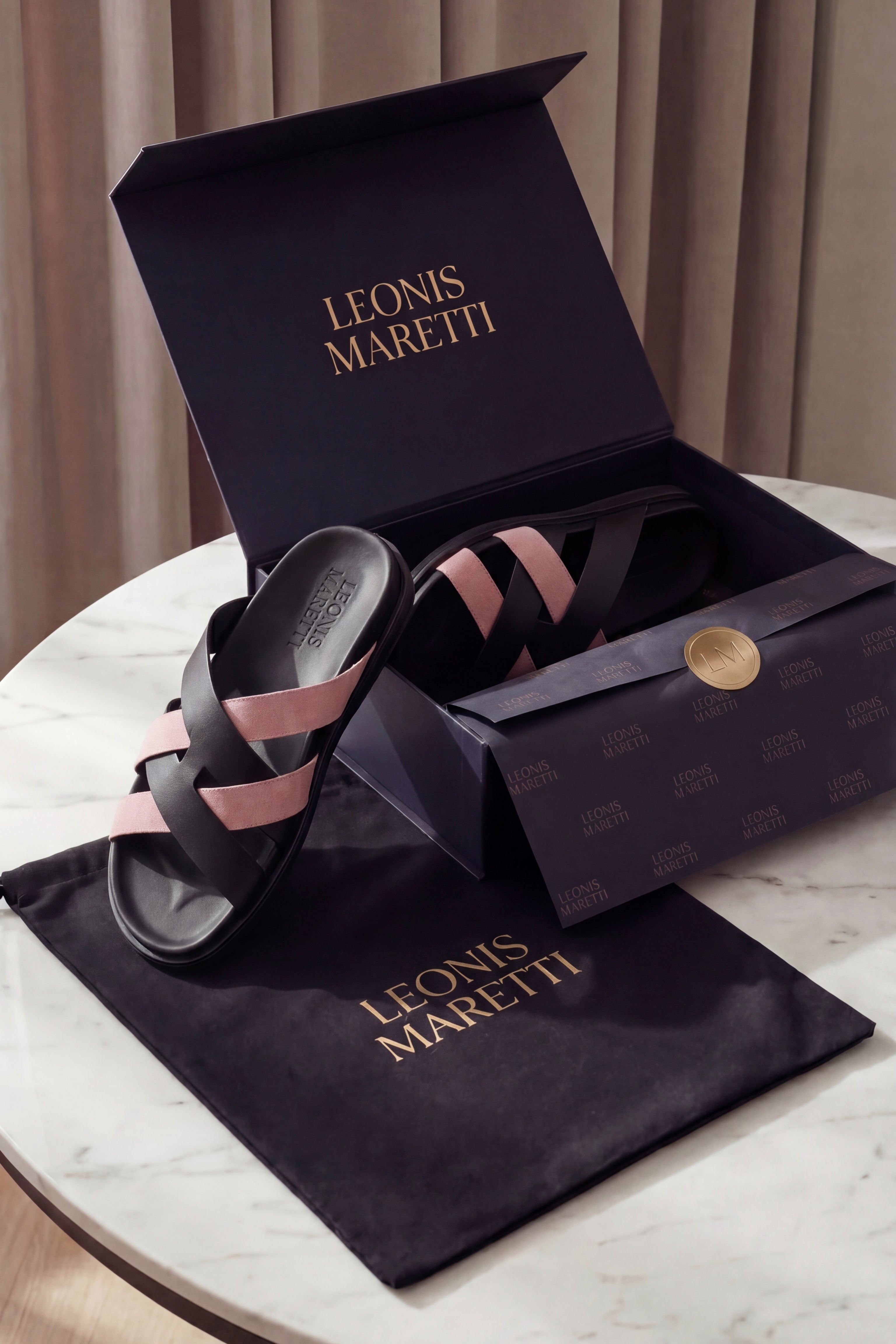 Tuscana Sandal Black/Pink