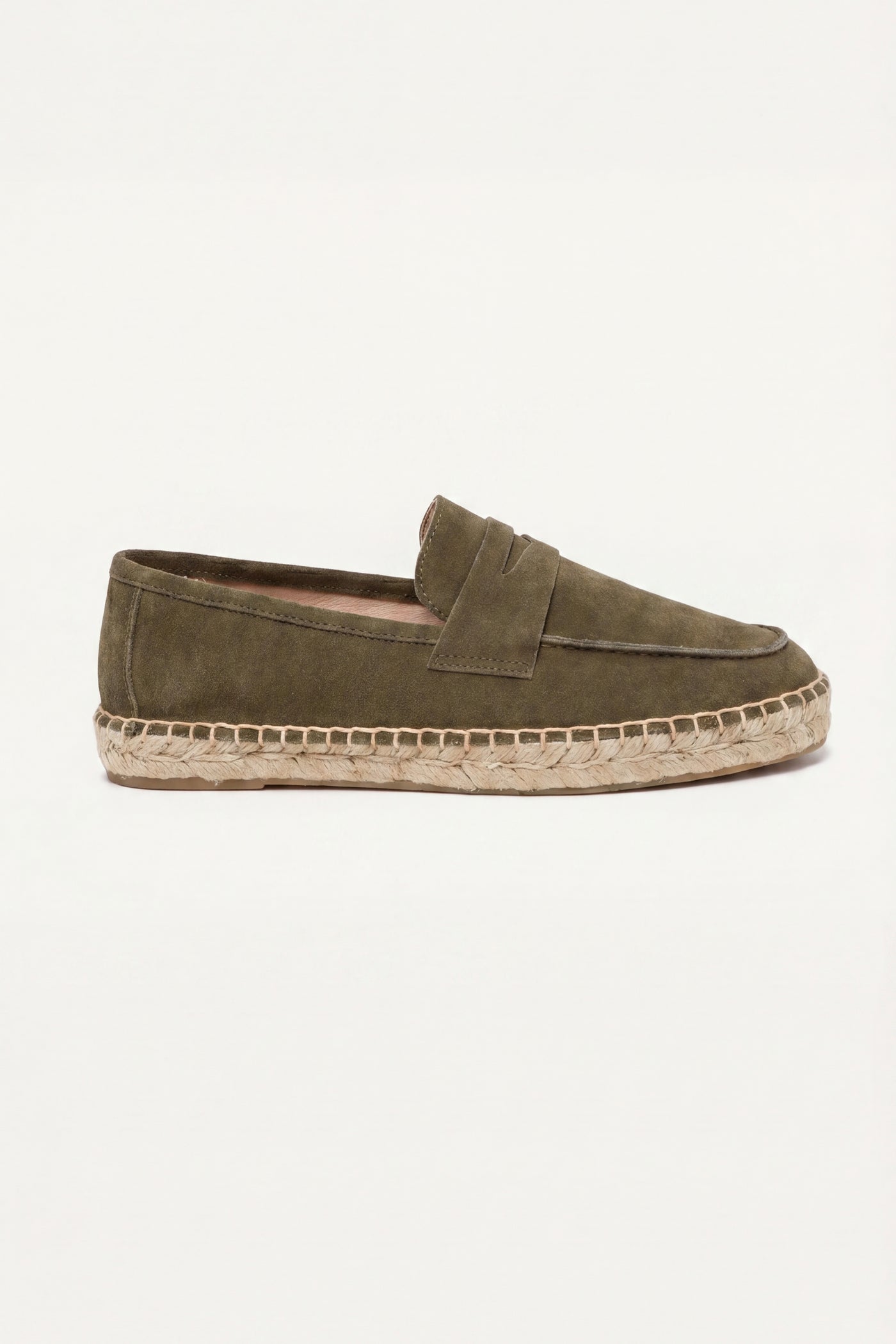 Palermo Suede Espadrille Loafer Olive Green