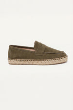 Palermo Suede Espadrille Loafer Olive Green