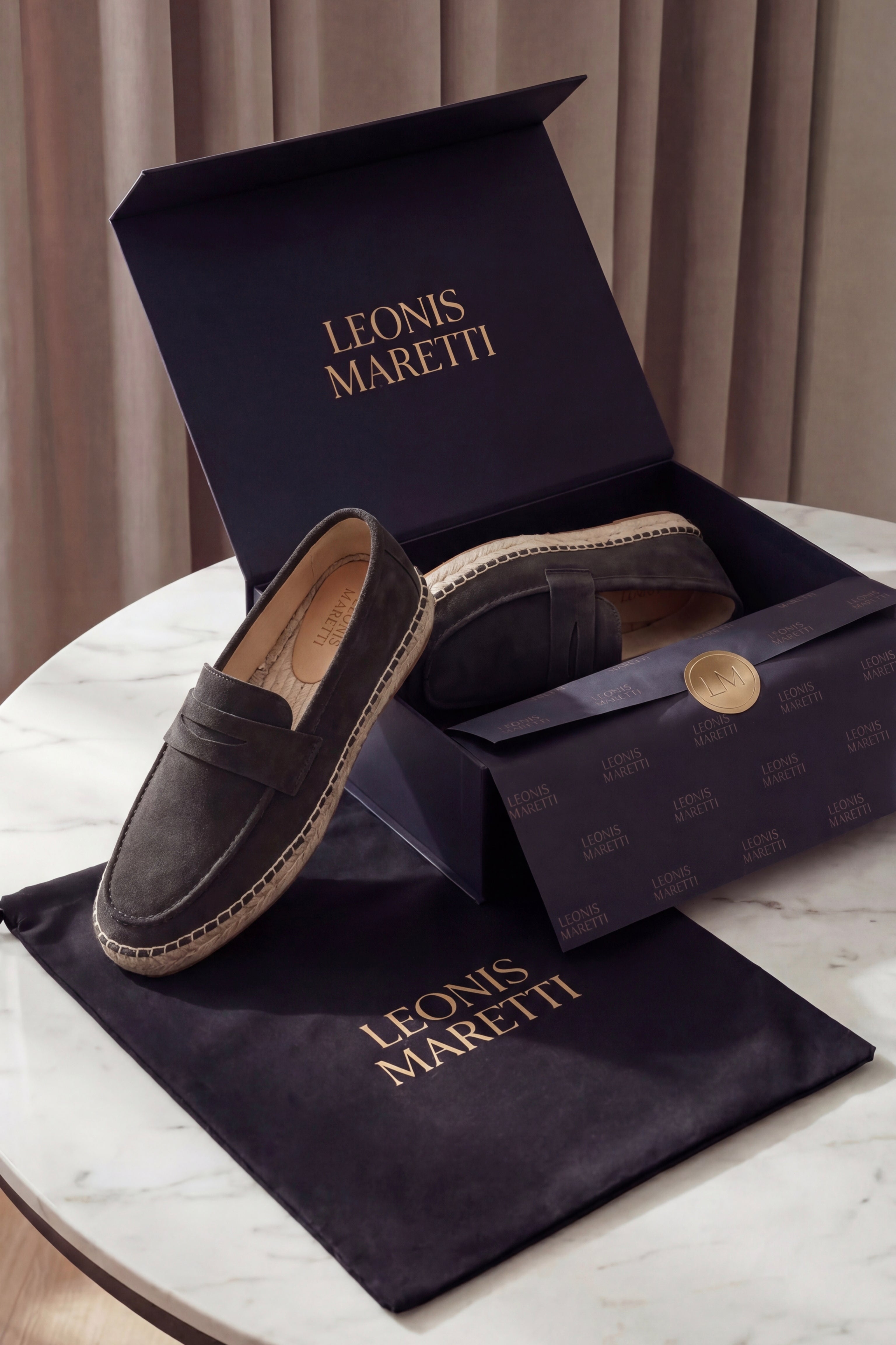 Palermo Suede Espadrille Loafer Black