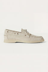 Marina Yacht Walk Suede Loafer Cream