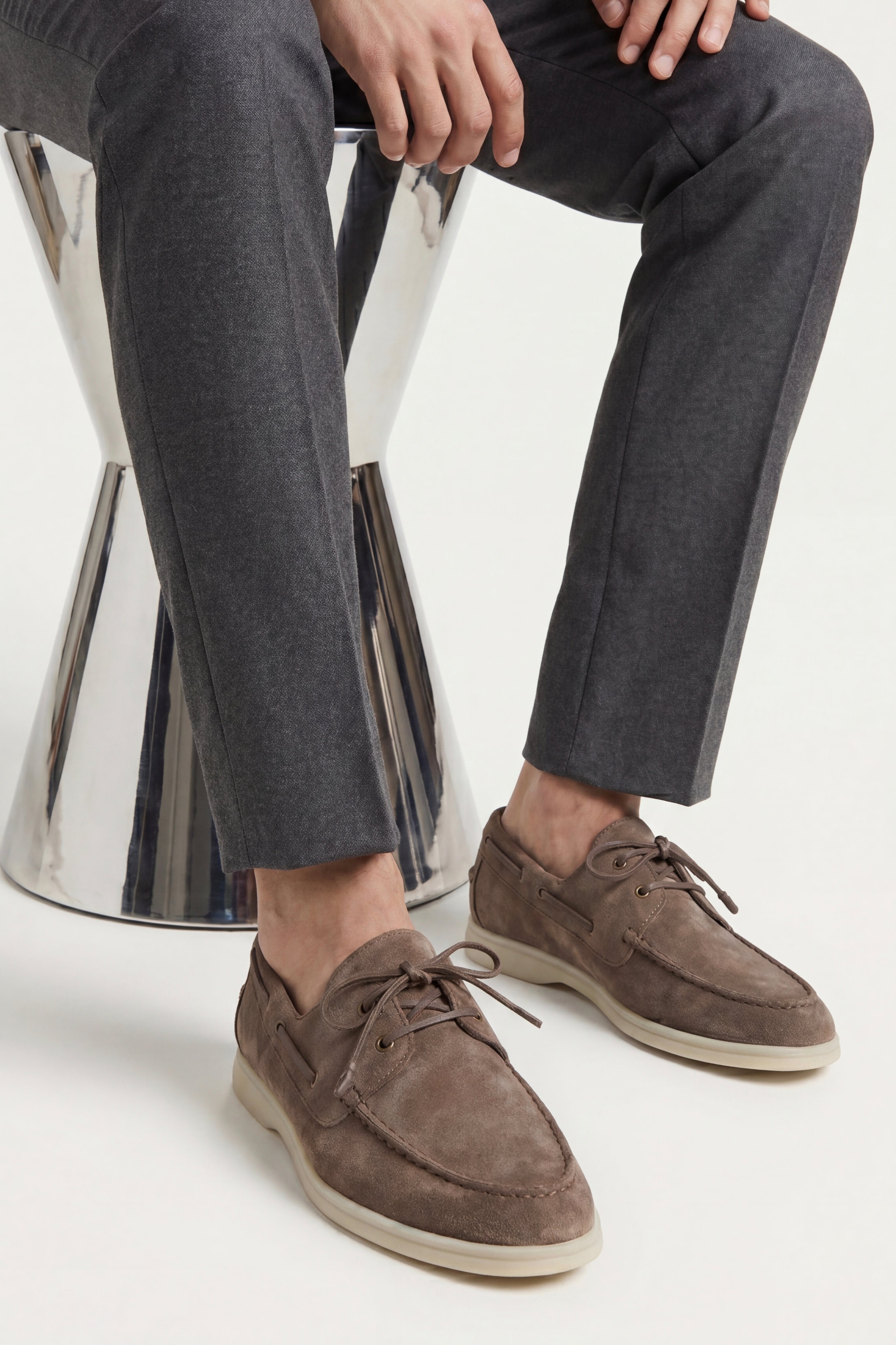 Marina Yacht Walk Suede Loafer Taupe