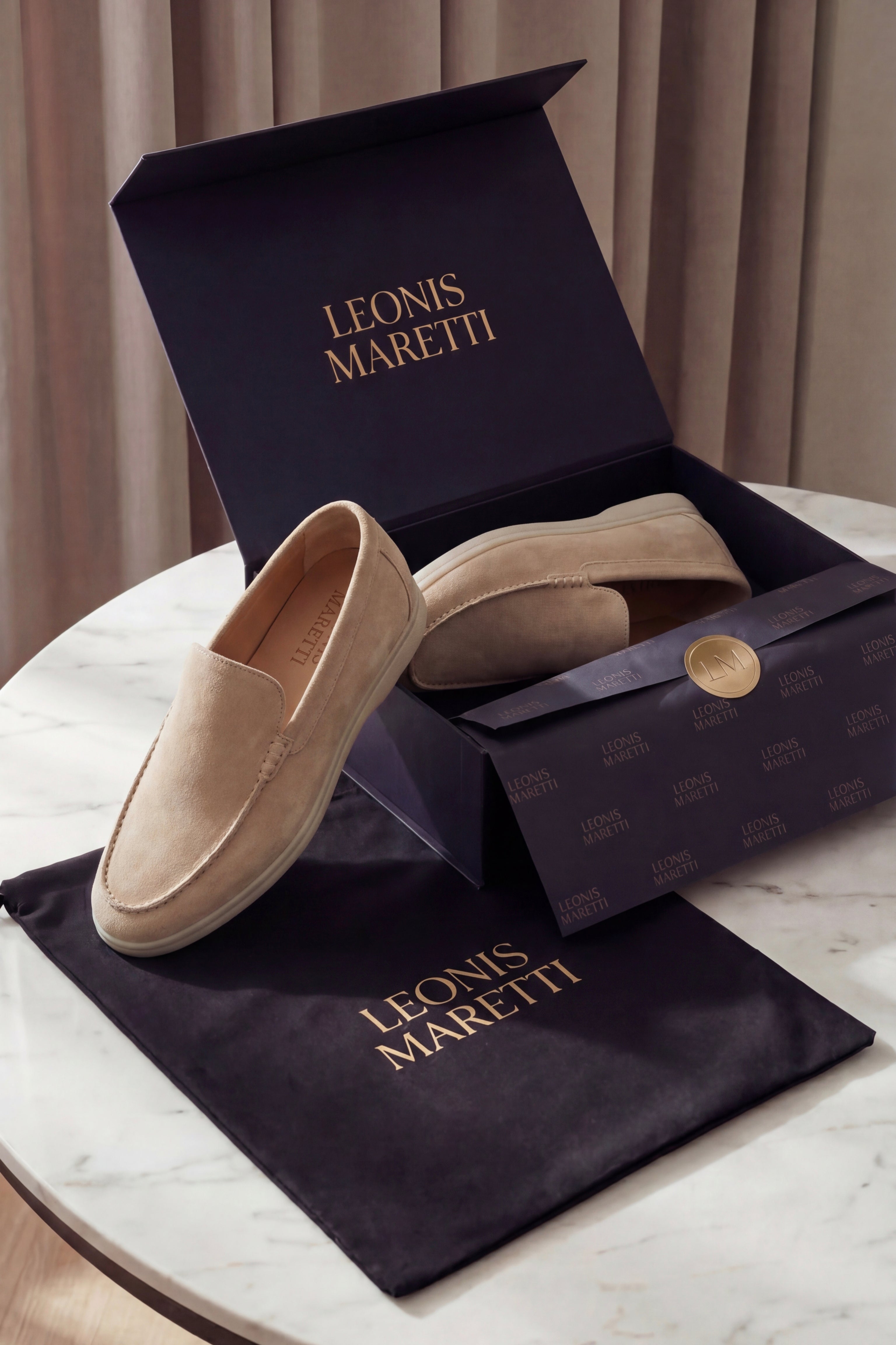 Leonis Suede Loafers Beige