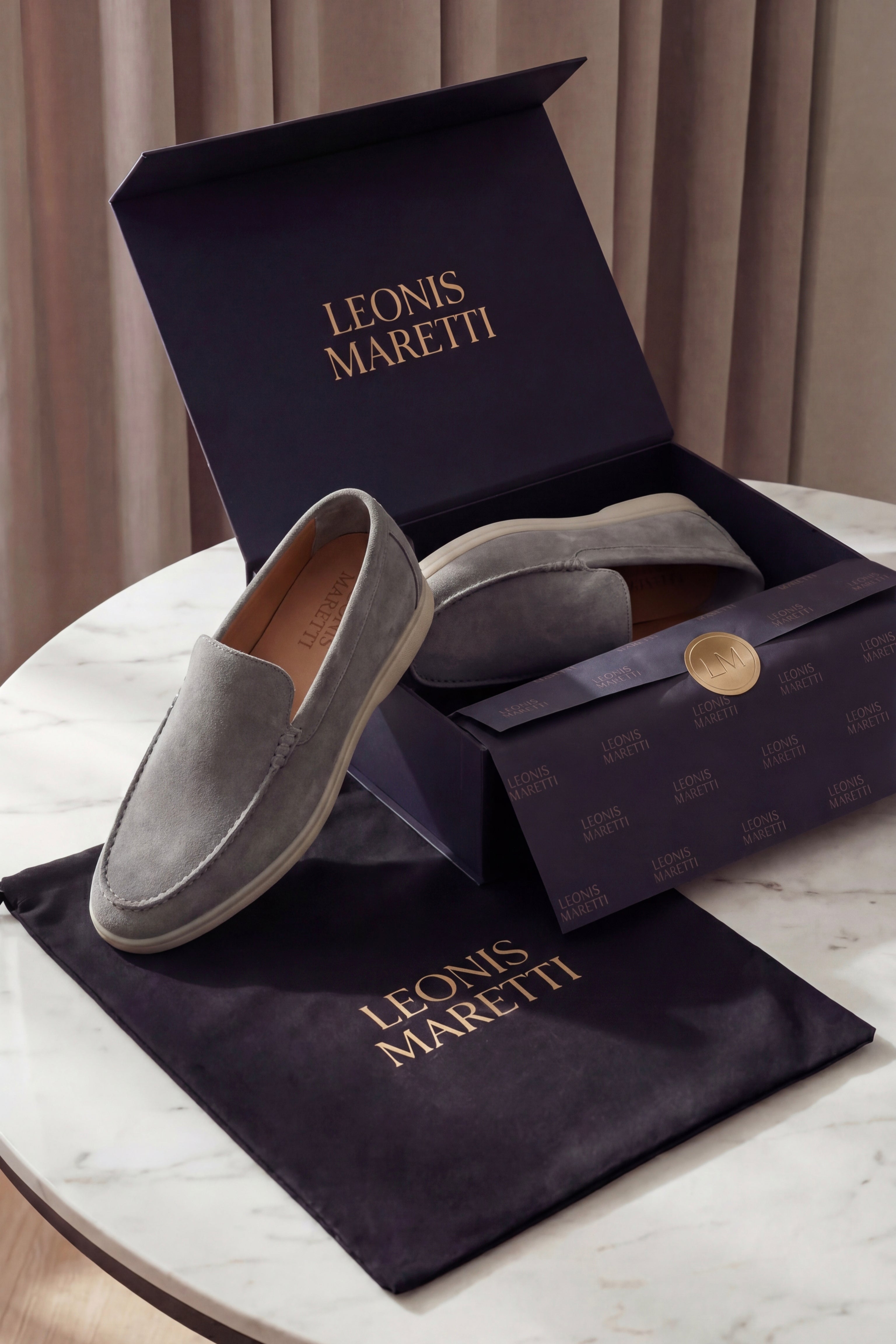 Leonis Suede Loafers Grey