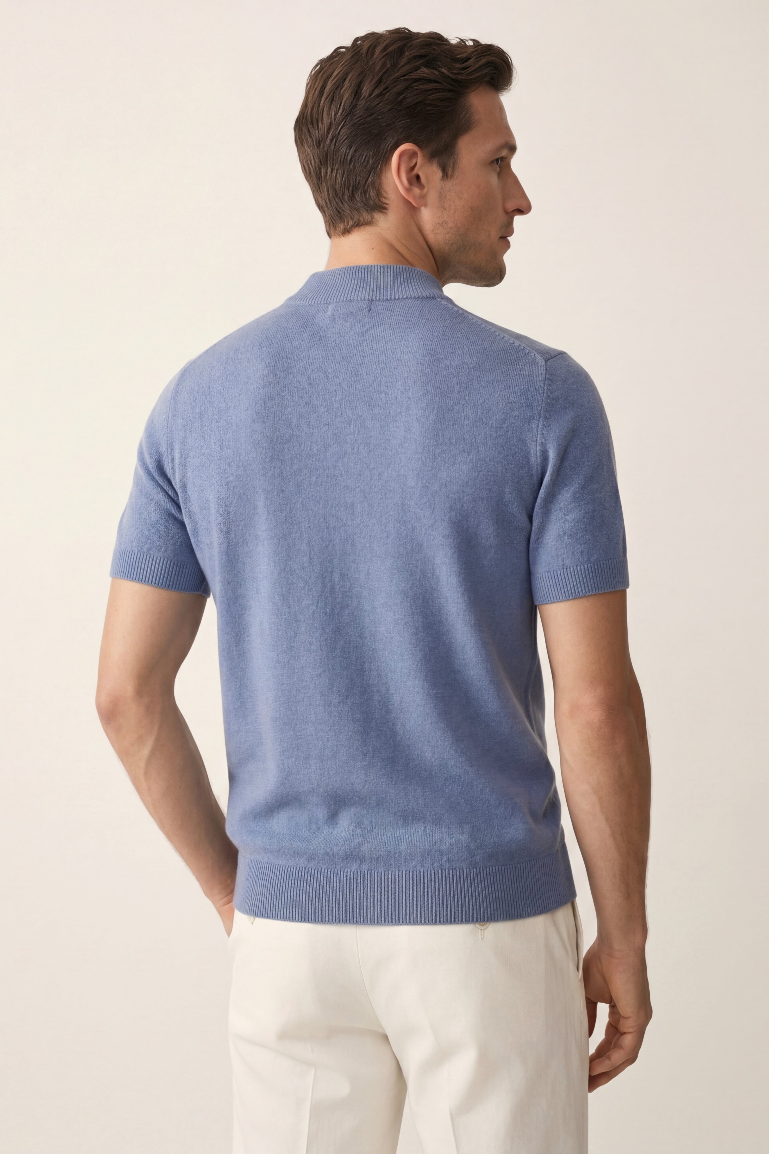 Aurelio Cashmere Knit Tee Blue