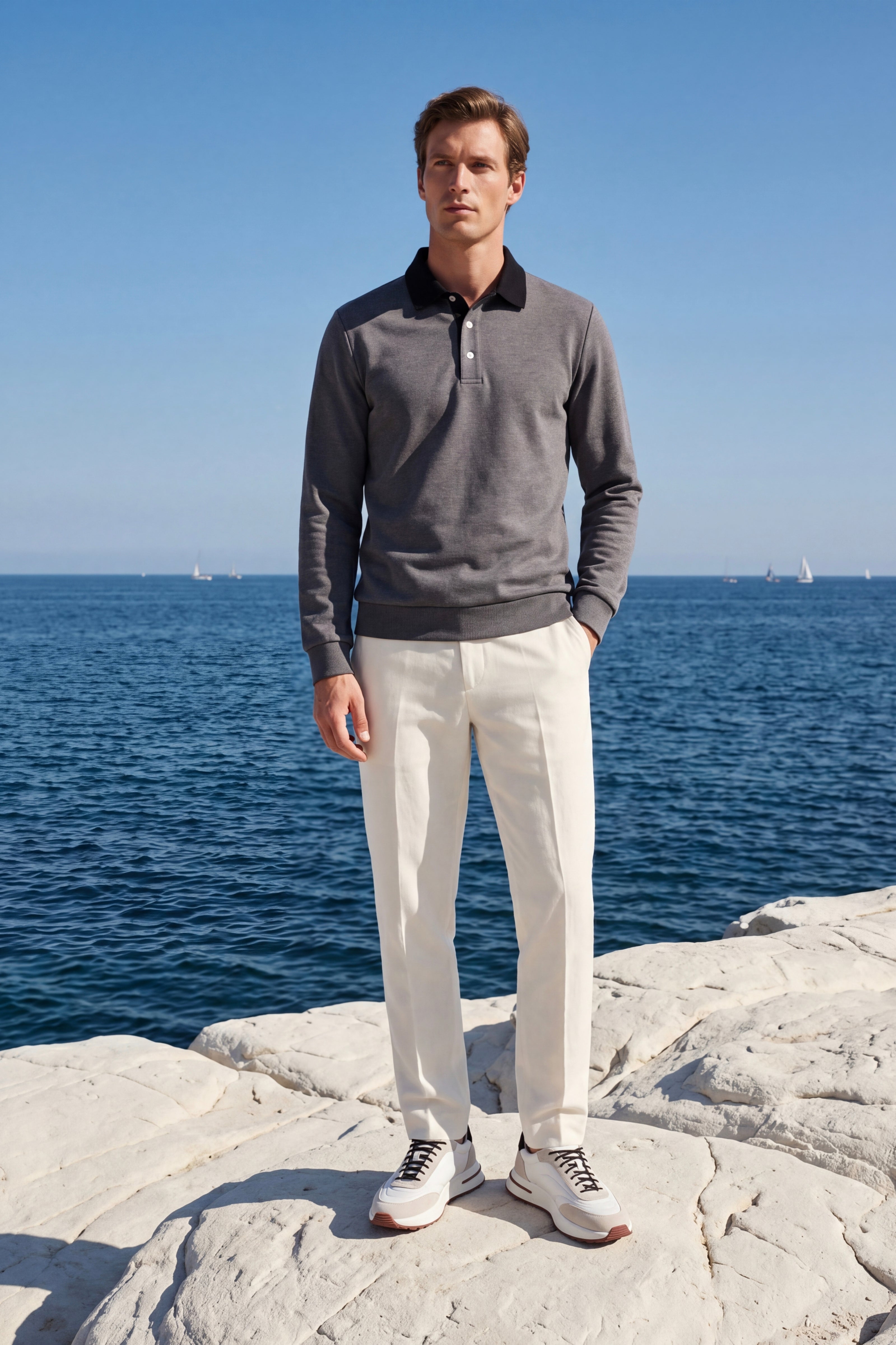 Valerio Polo Knit Grey