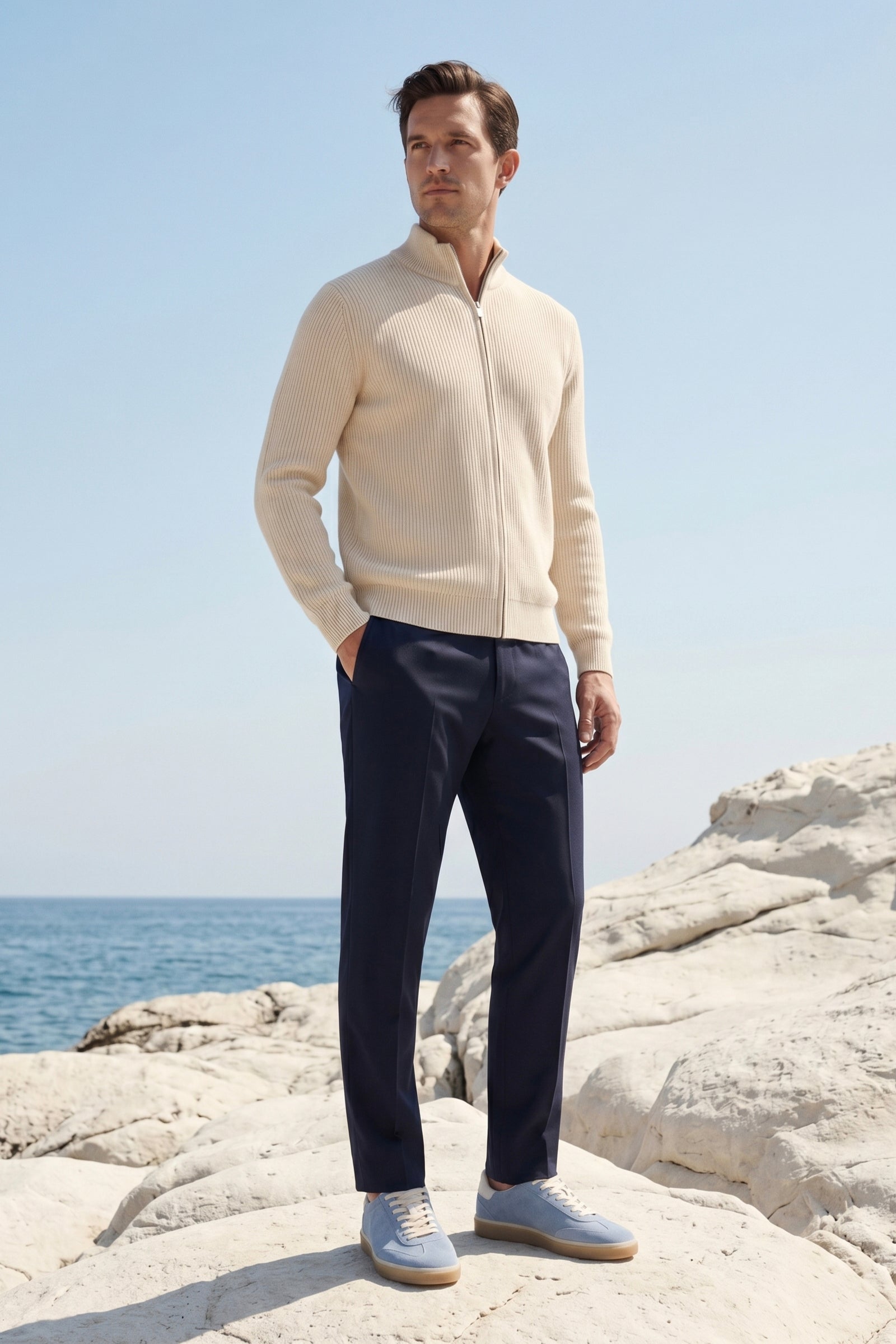 Roma Cashmere Cardigan Cream