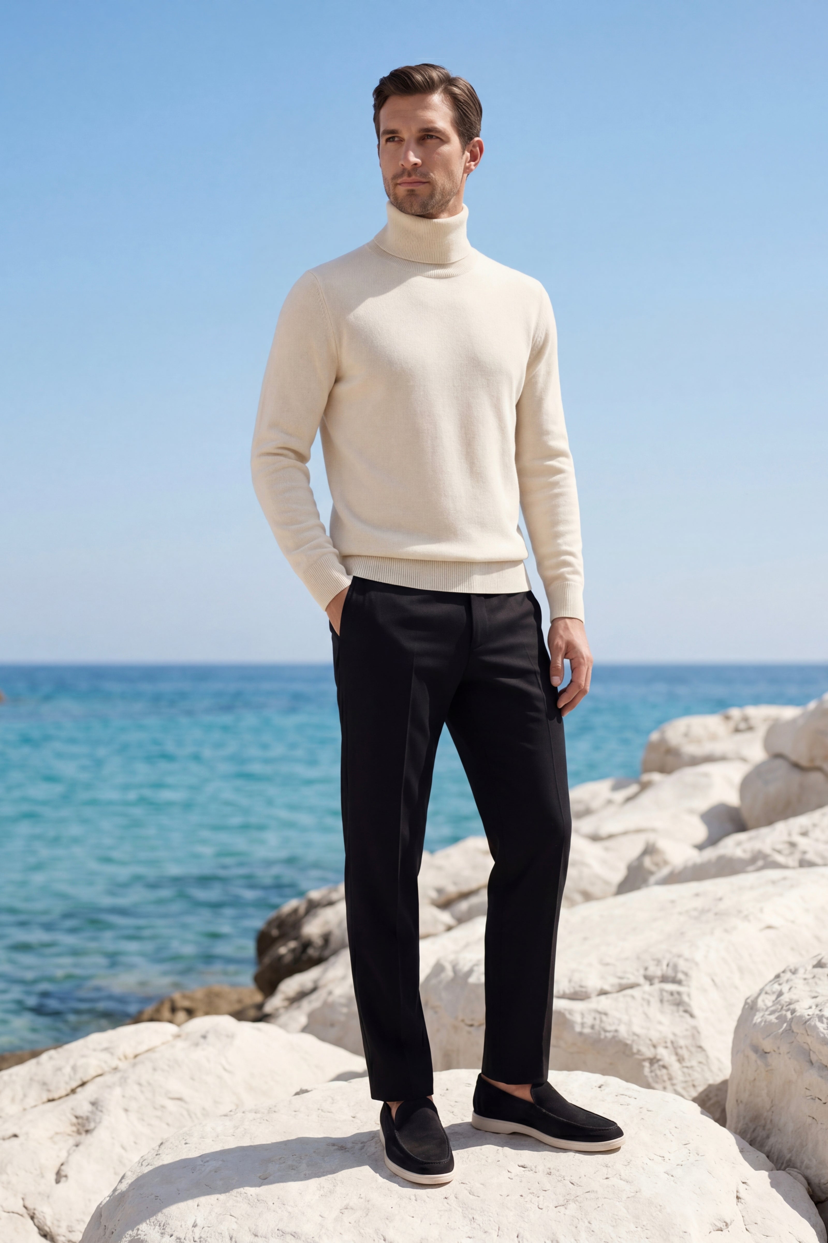 Avenzo Cashmere Turtleneck Ivory