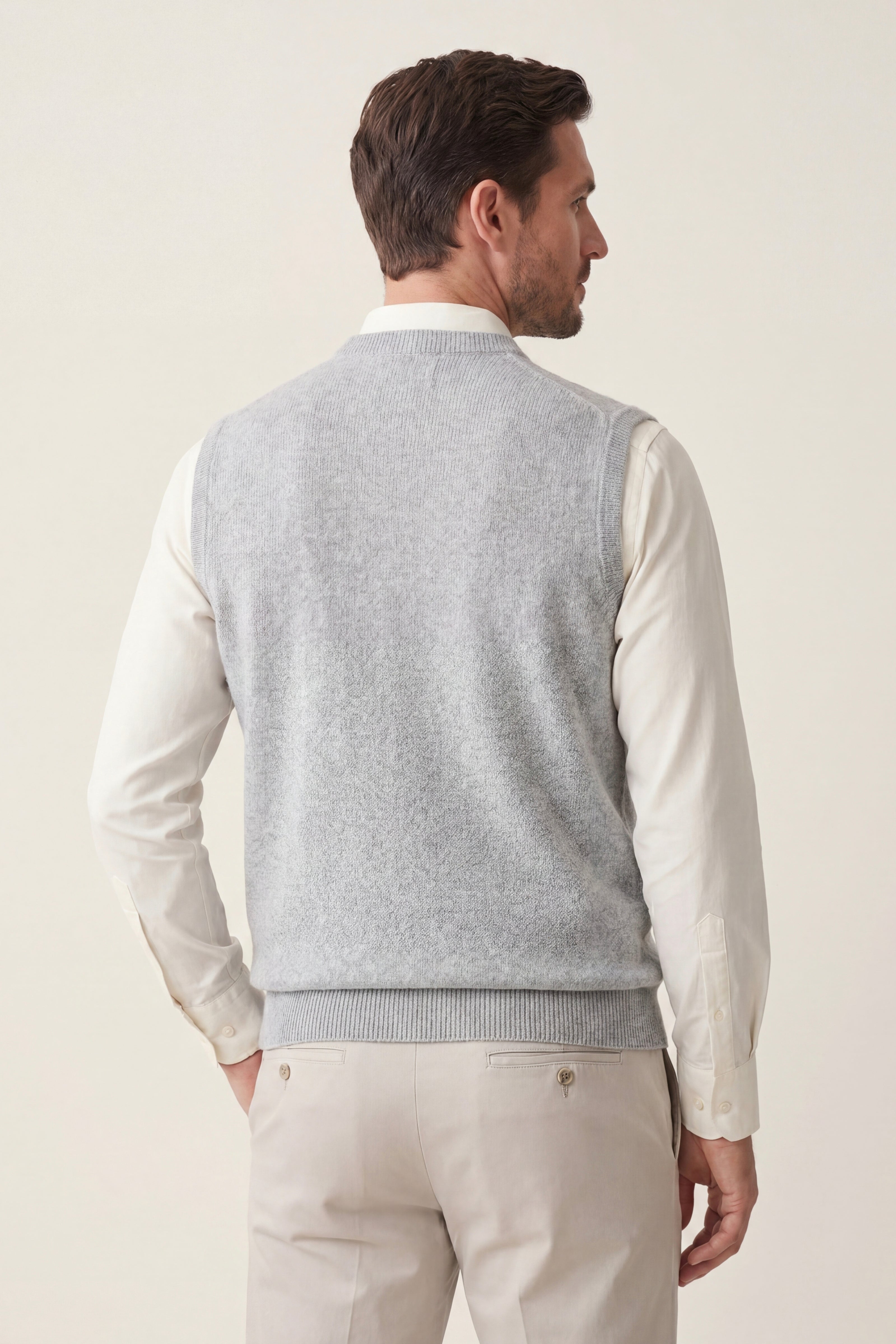 Nerio Extra-Fine Crew Vest Grey