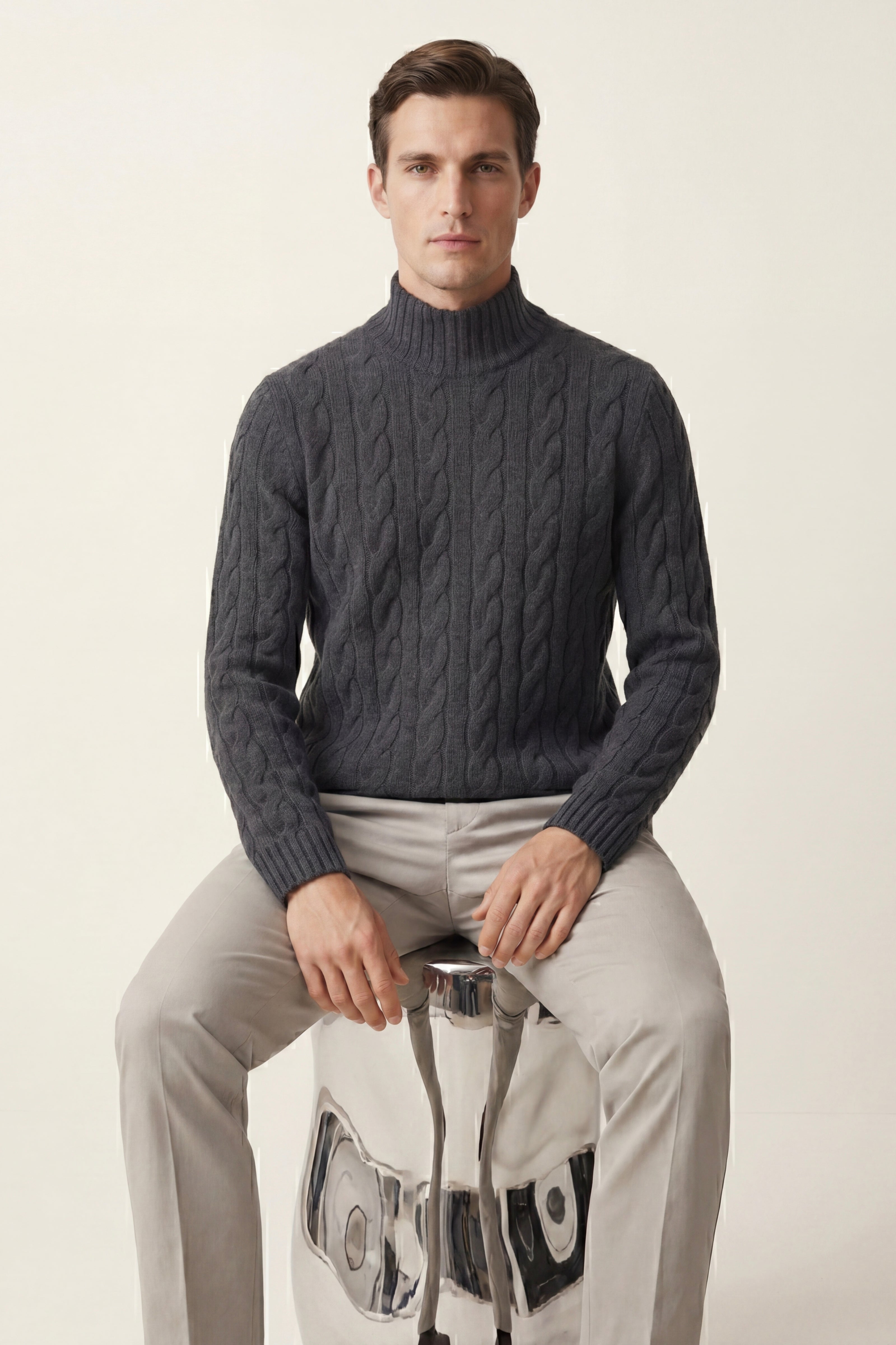 Massimo Zip Cardigan Dark Grey