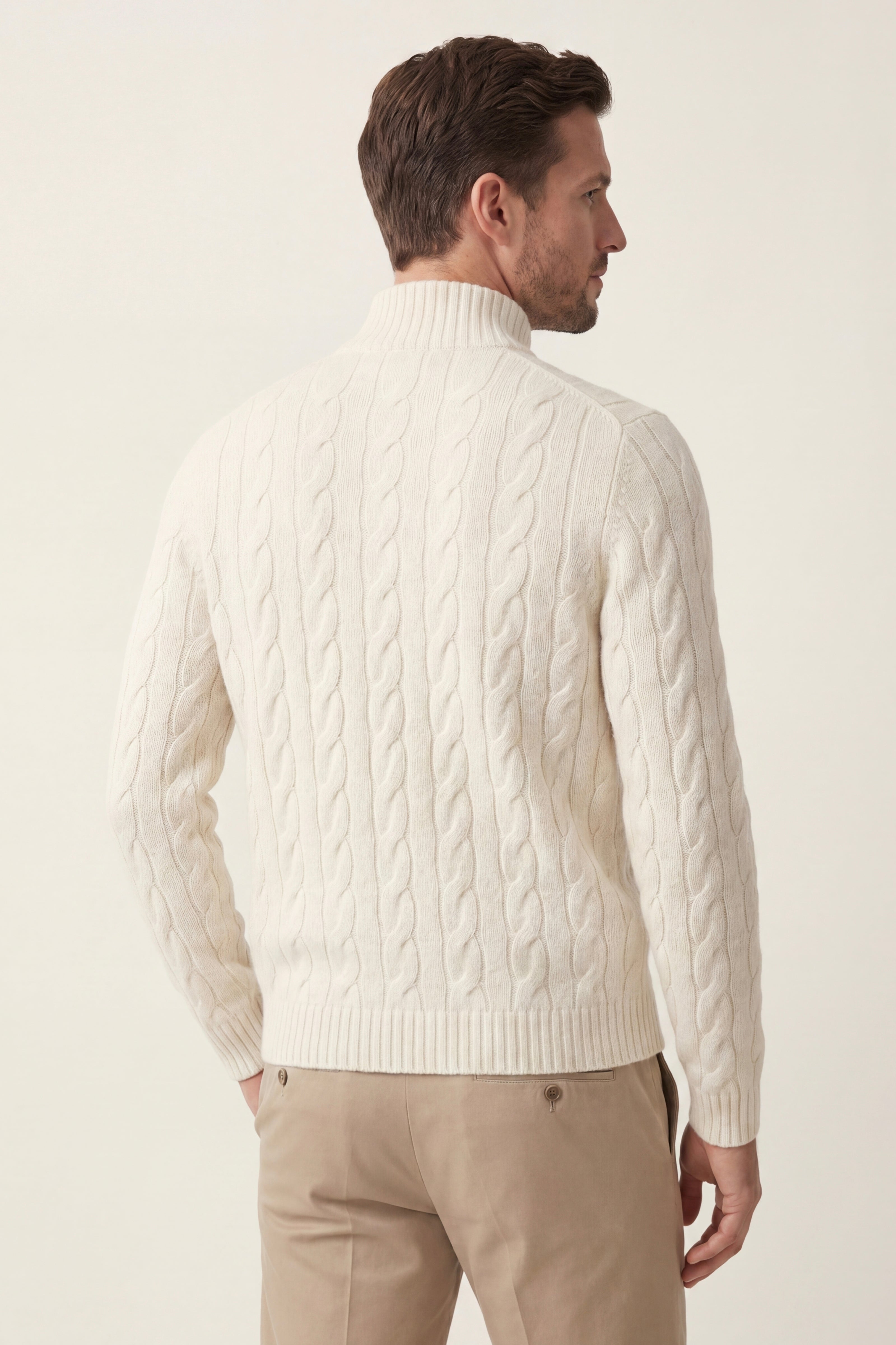 Massimo Zip Cardigan Cream