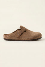 Marcello Suede Clog Taupe Brown