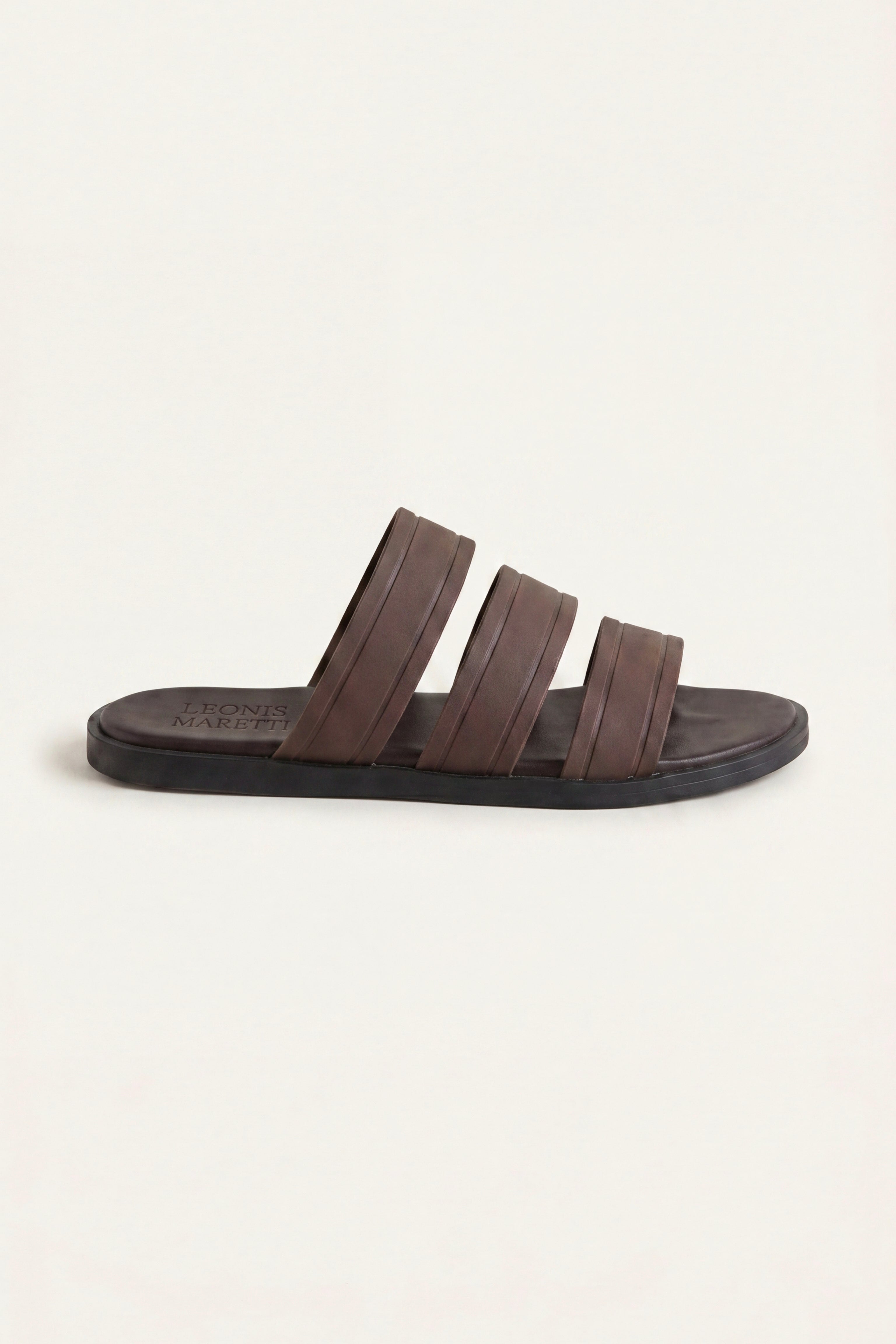 Santorini Leather Sandal Dark Brown