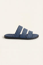 Santorini Leather Sandal Steel Blue