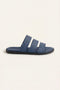 Santorini Leather Sandal Steel Blue