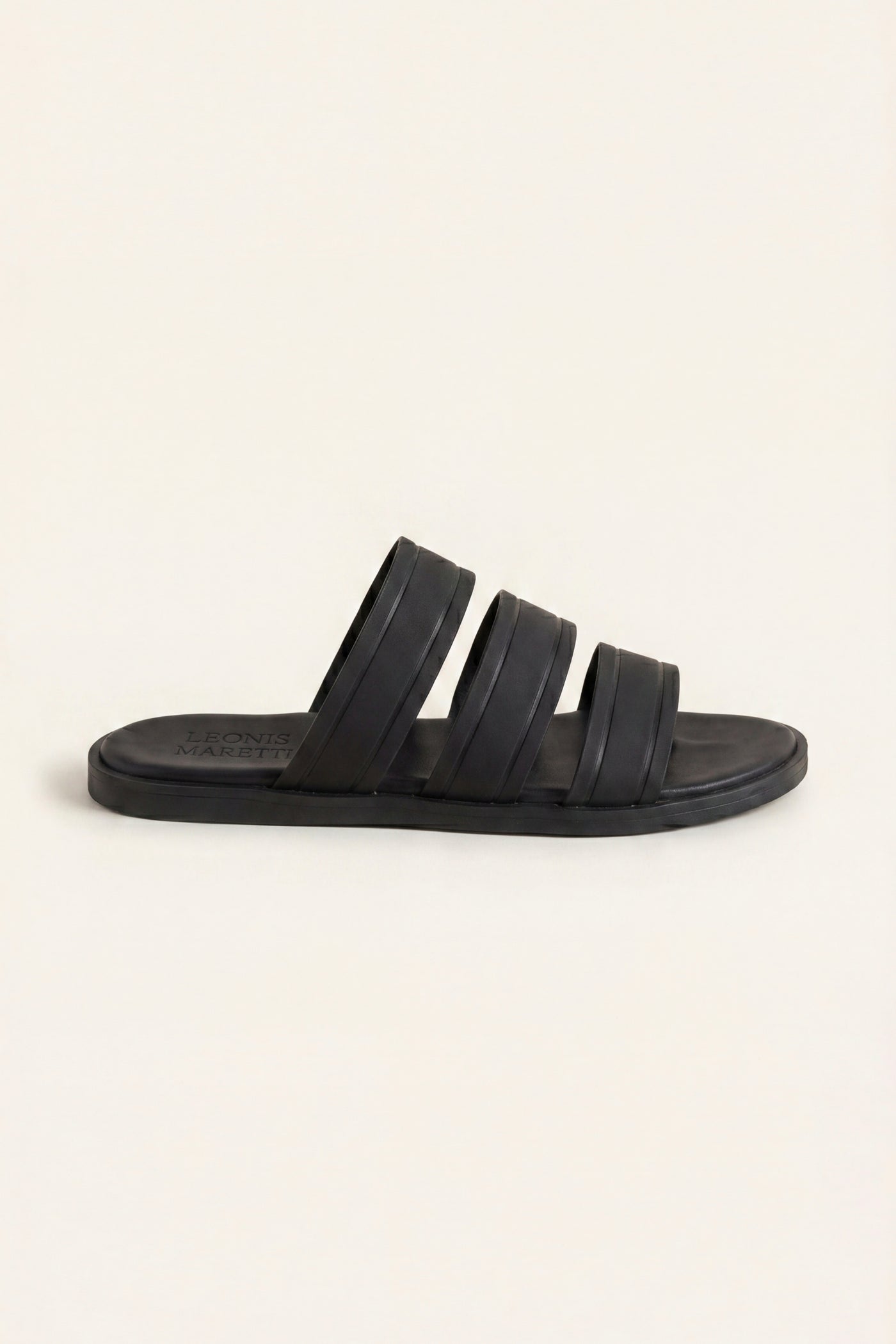 Santorini Leather Sandal Black