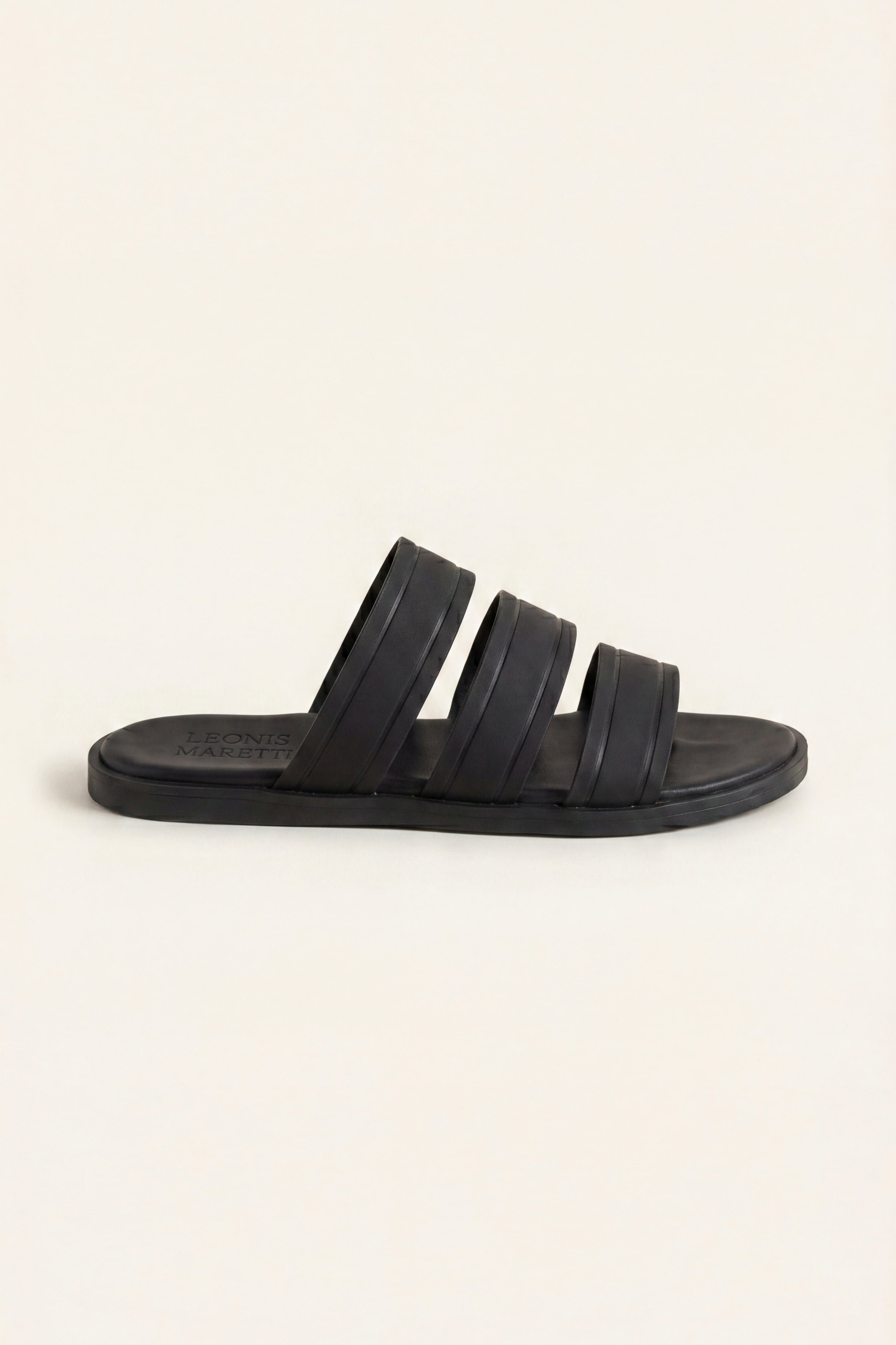 Santorini Leather Sandal Black